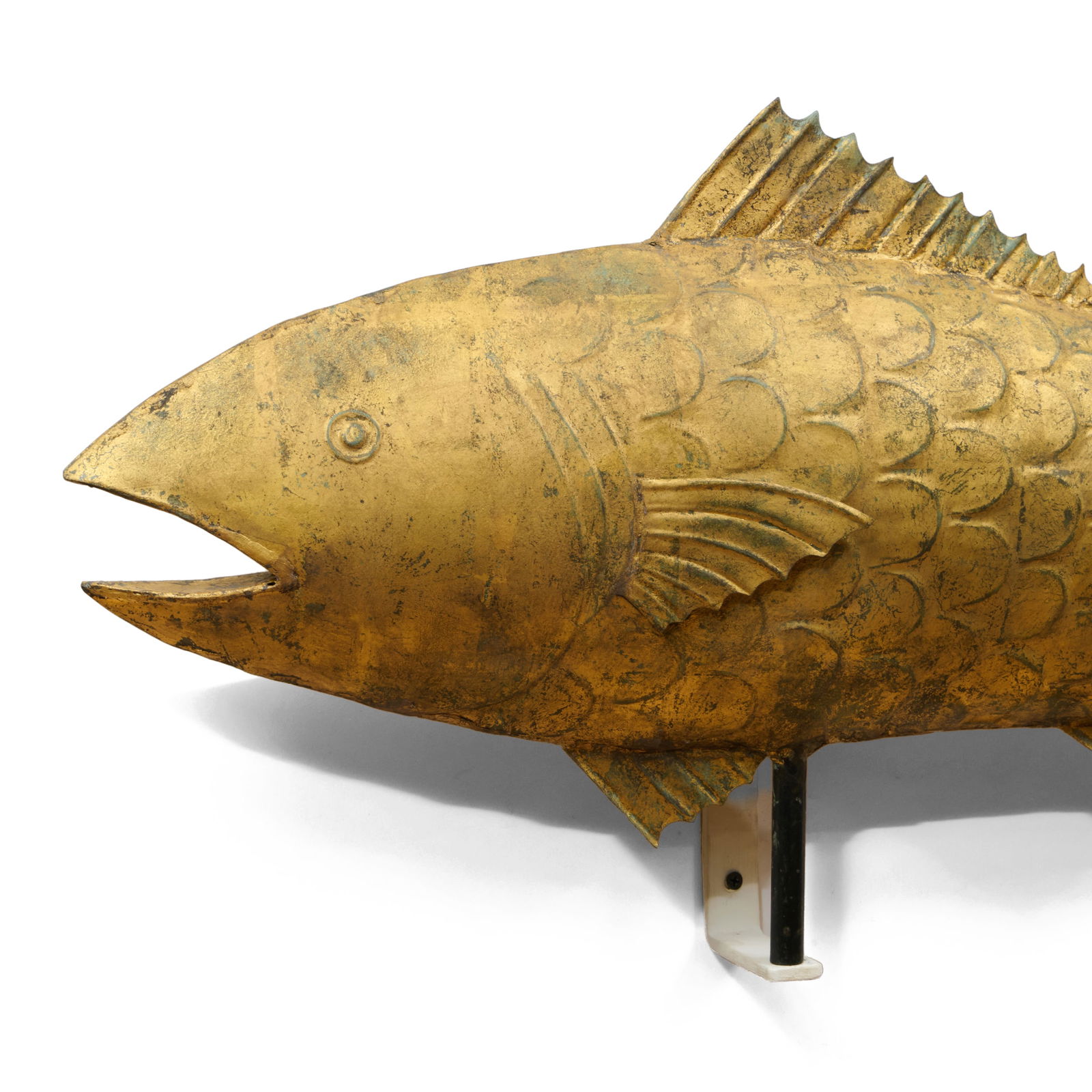 Full Bodied Gilt Sheet Copper Fish Weathervane - 7