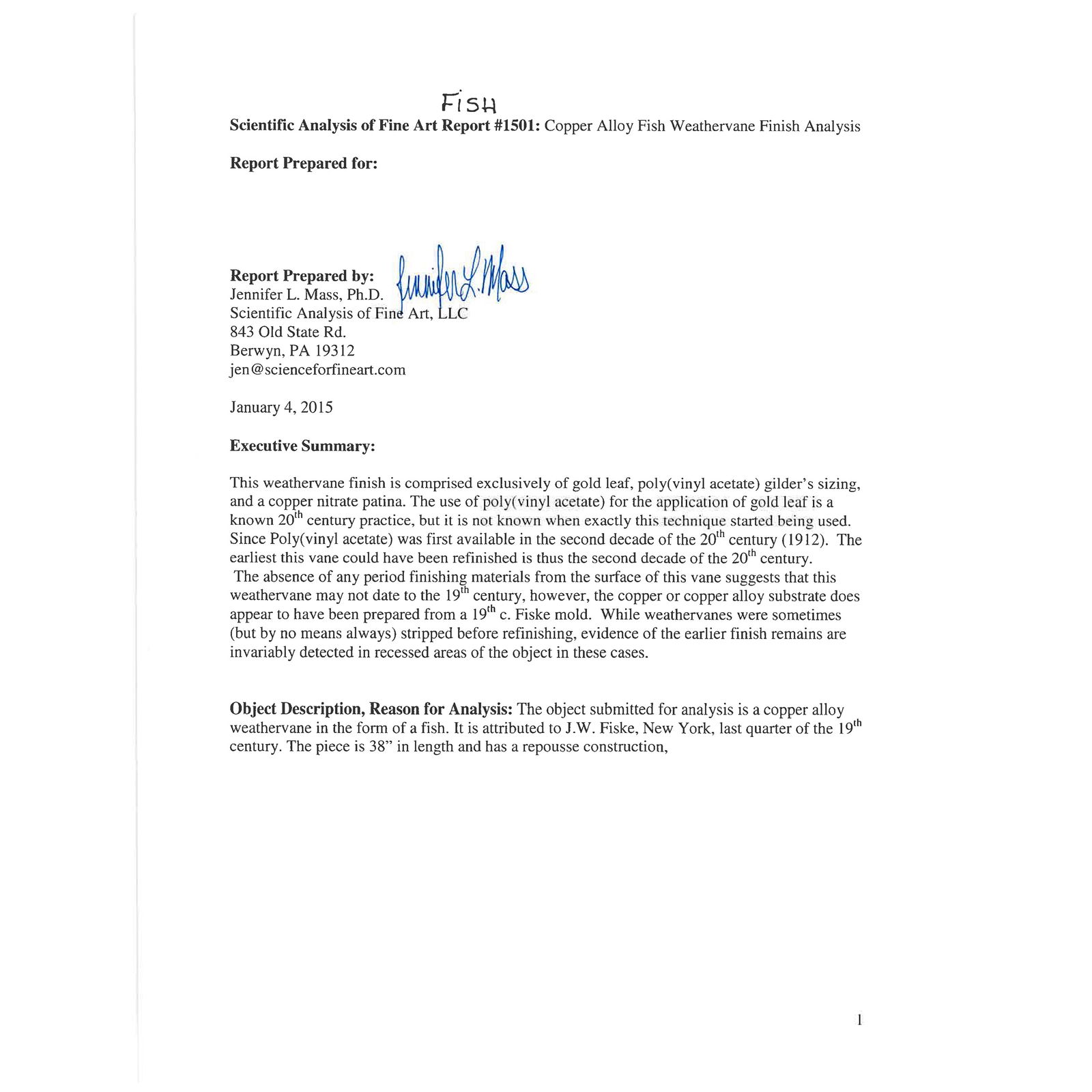 Full Bodied Gilt Sheet Copper Fish Weathervane - 9