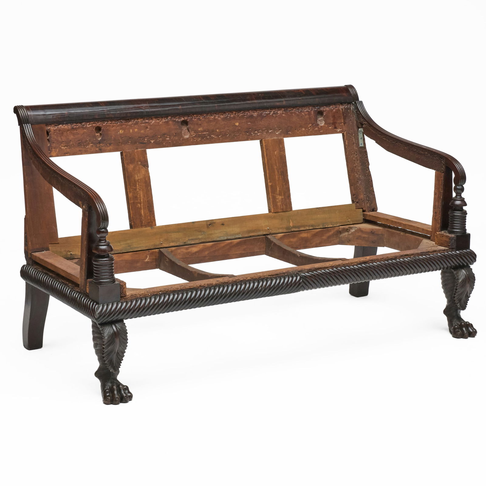 American Classical Mahogany Sofa Frame: American Classical Mahogany Sofa Frame35 x 5 ft. 1 1/2 in. x 31 1/2 in., seat height 13 1/2 in.
