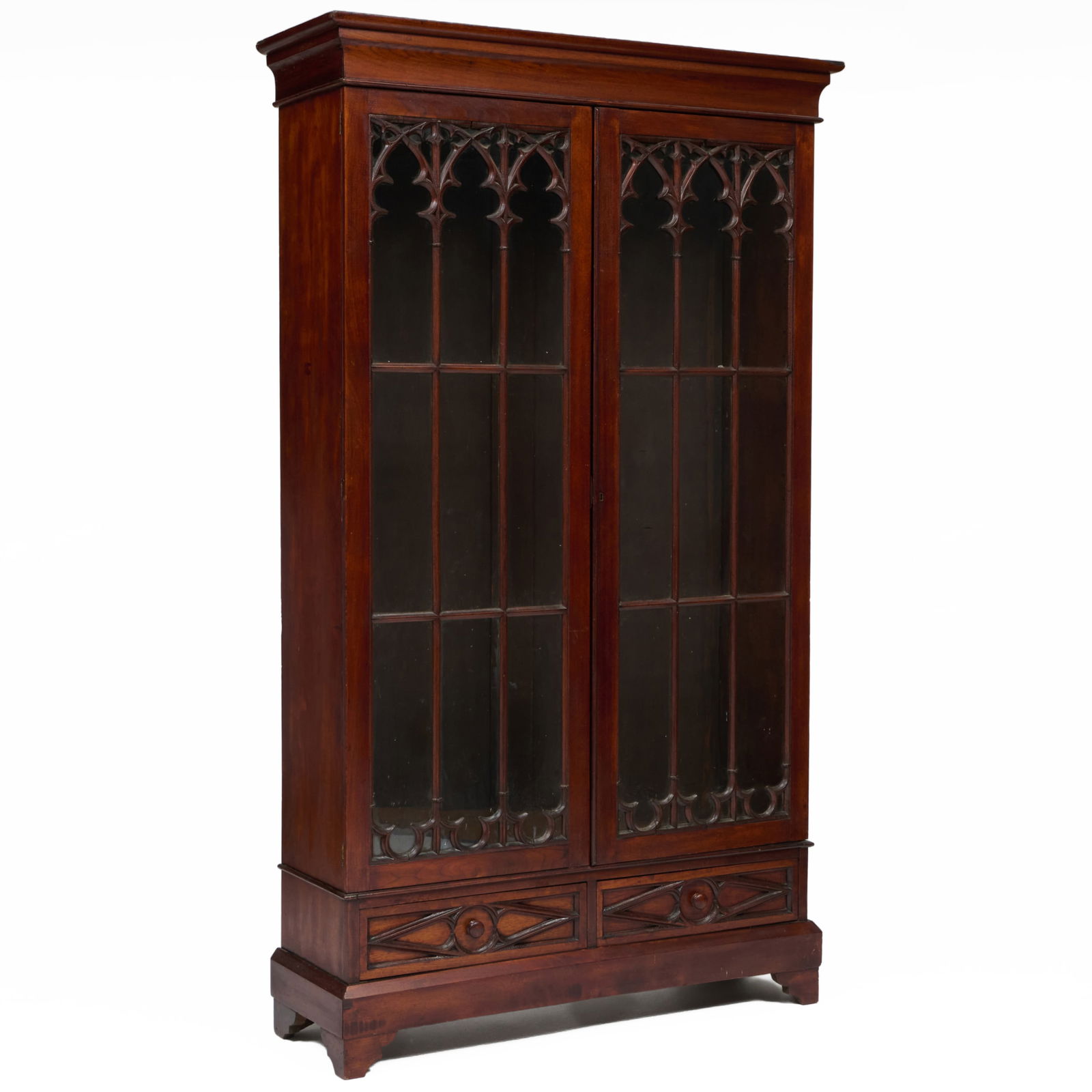 Gothic Revival Walnut Bookcase - 2