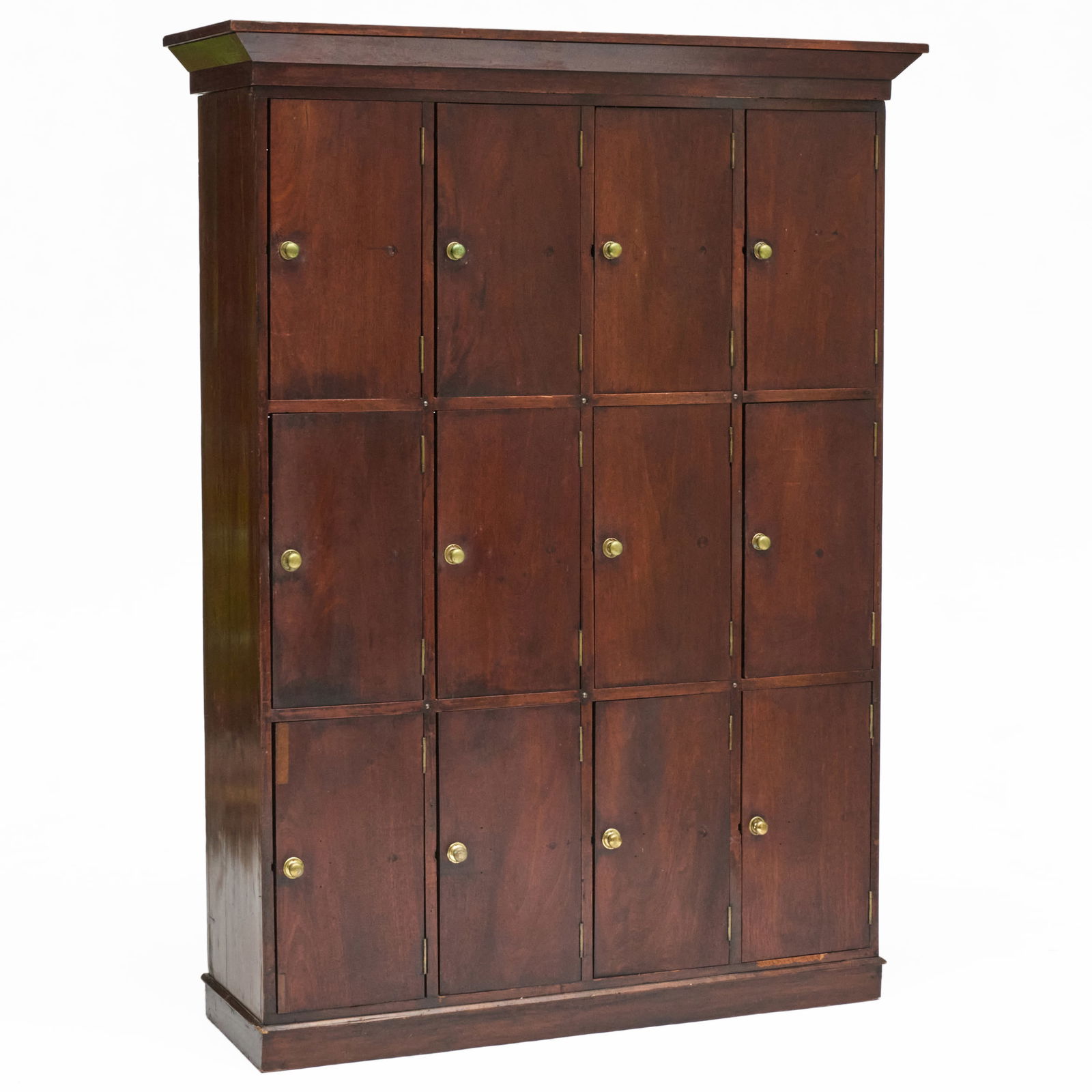 American Mahogany Multi-Door Shop Cabinet: American Mahogany Multi-Door Shop Cabinet Each compartment fitted with one shelf. 5 ft. 11 1/4 x 4 ft. x 17 in. The Collection of Joel Shapiro.