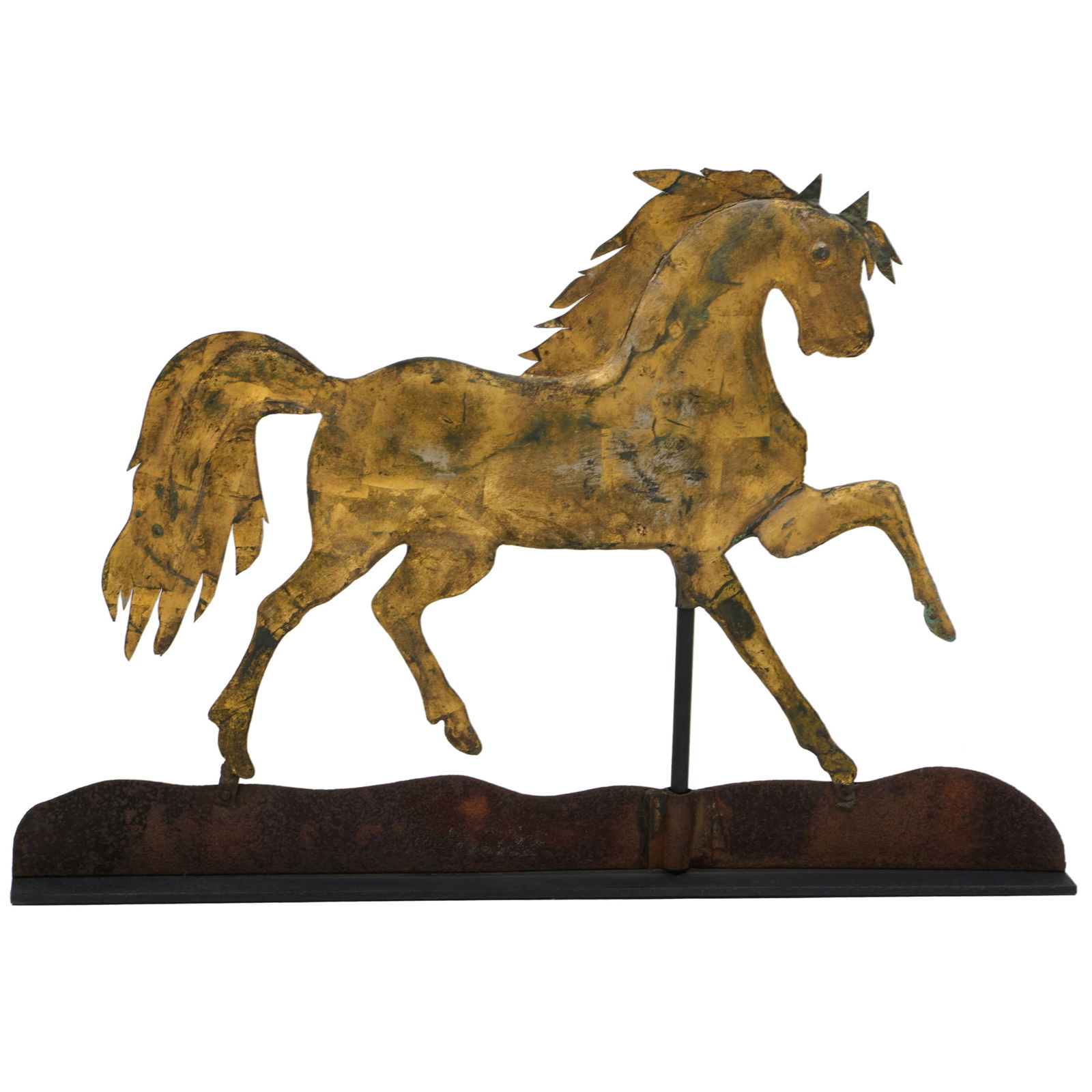 Molded Gilt Copper Prancing Horse Weathervane (1 of 10)