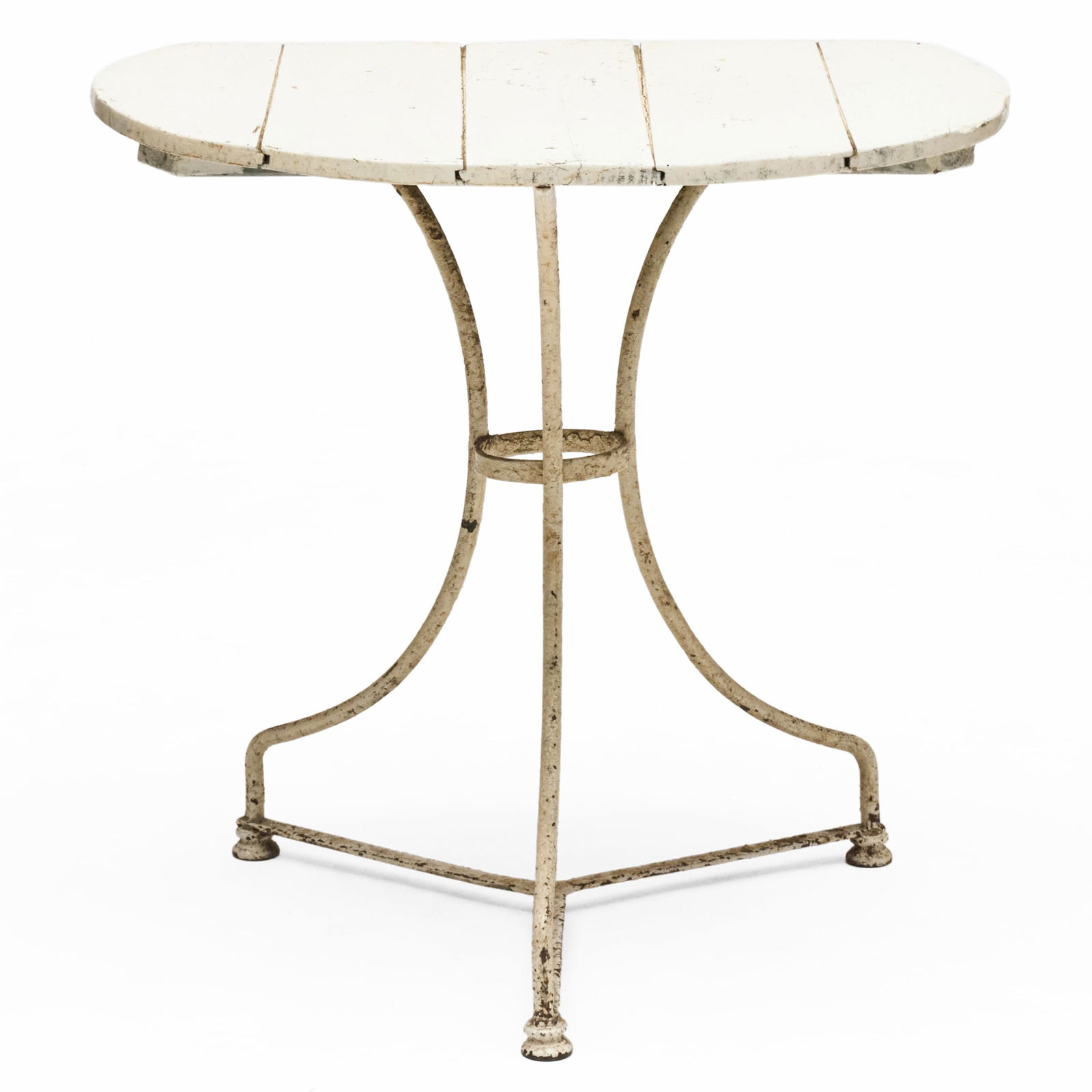 D-Shape Painted Wood and Metal Garden Table: D-Shape Painted Wood and Metal Garden Table27 x 27 1/2 x 21 1/4 in.The Collection of Joel Shapiro.