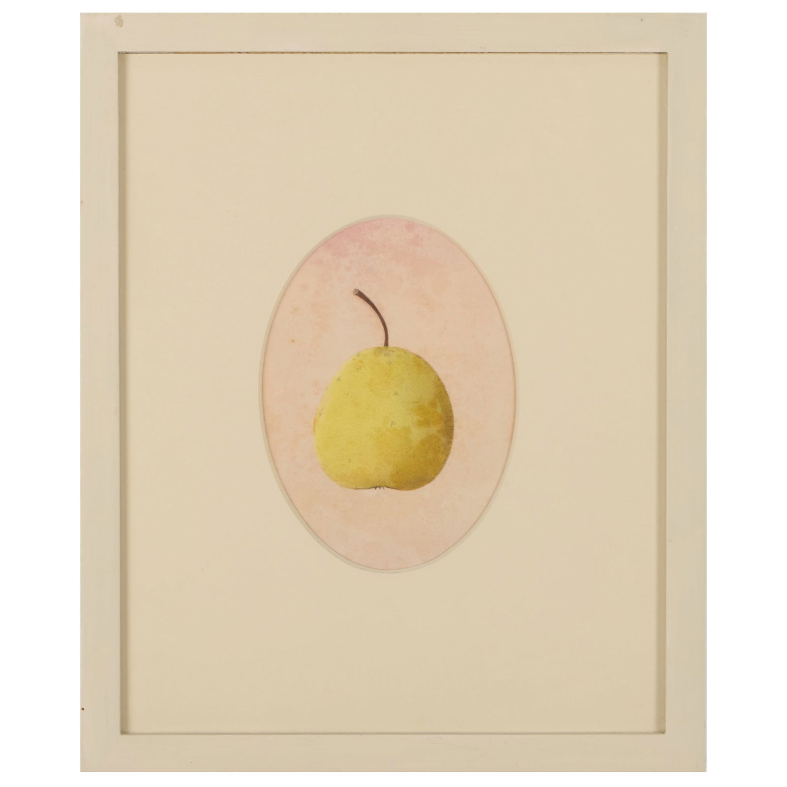 American School: Pears: Three Works: American School: Pears: Three WorksThree watercolor, pencil and gouache on paper, unsigned.5 1/2 x 7 1/2 in. (sight, oval0, 13 3/4 x 16 1/2 in. (frame). 7 1/2 x 5 1/2 in. (sight, oval), 16 1/2 x 13