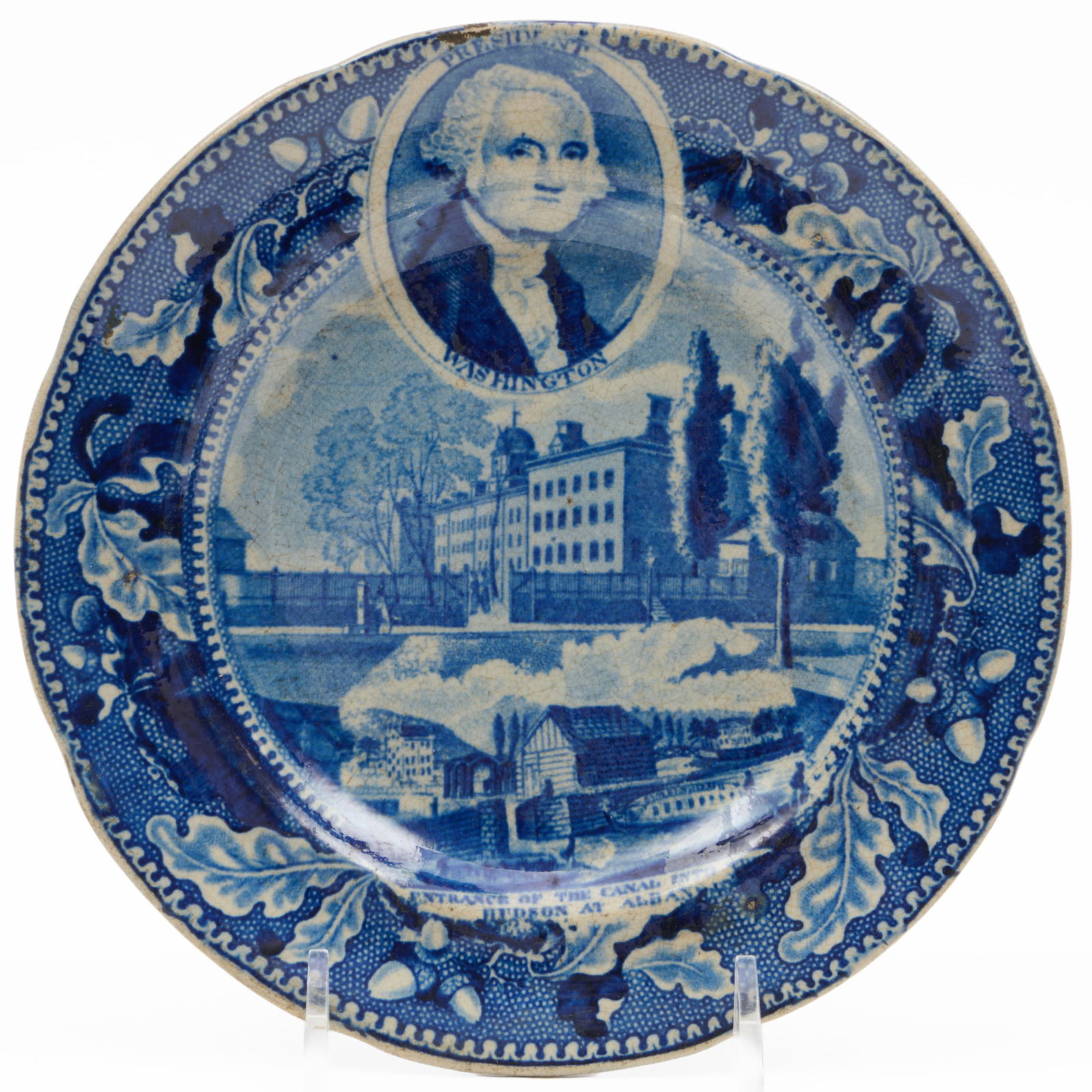 Stevenson and Williams Staffordshire 'President Washington above Columbia College' with inset (1 of 4)