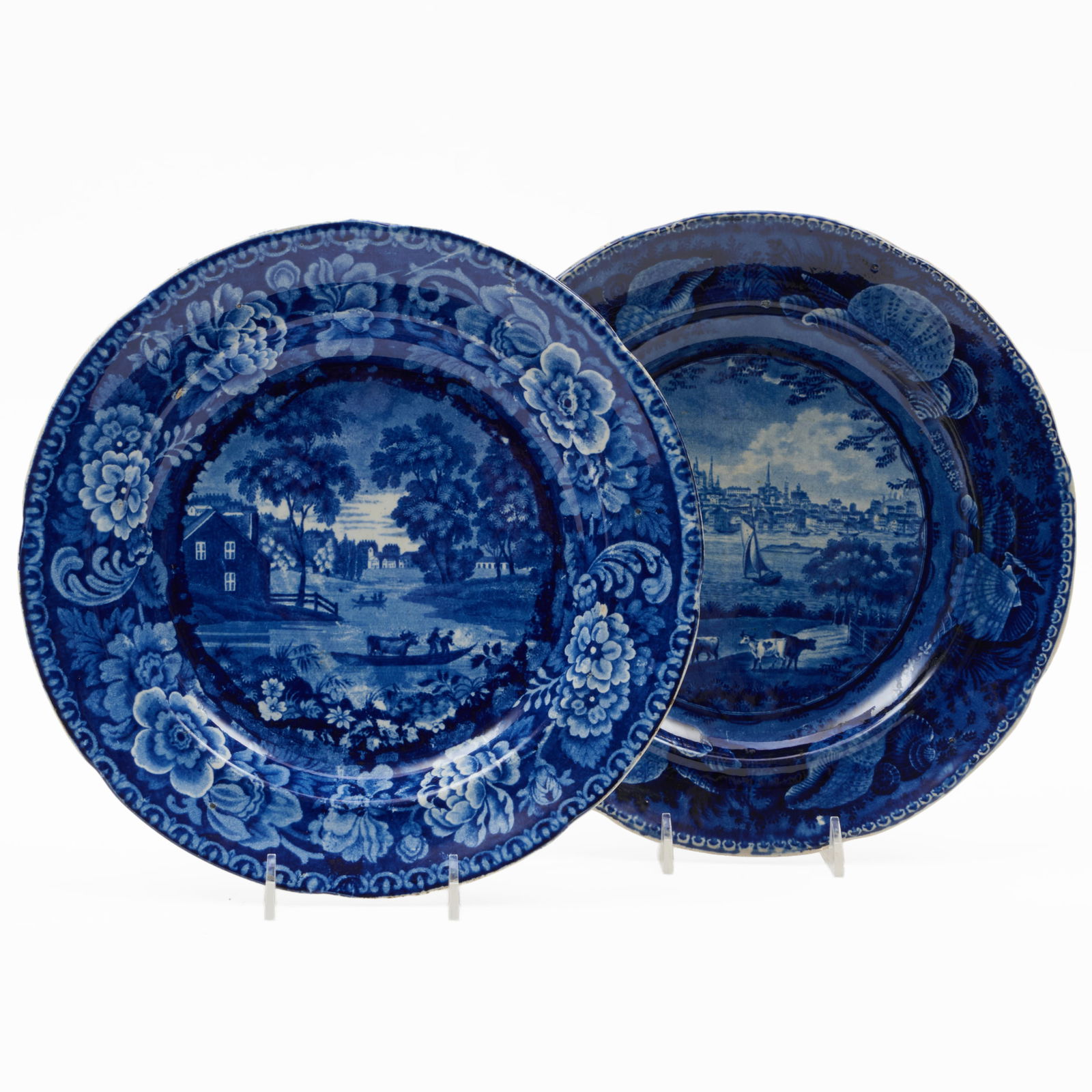 Enoch Wood Staffordshire Plate and Another with 'Albany, New York' Scenes (1 of 7)