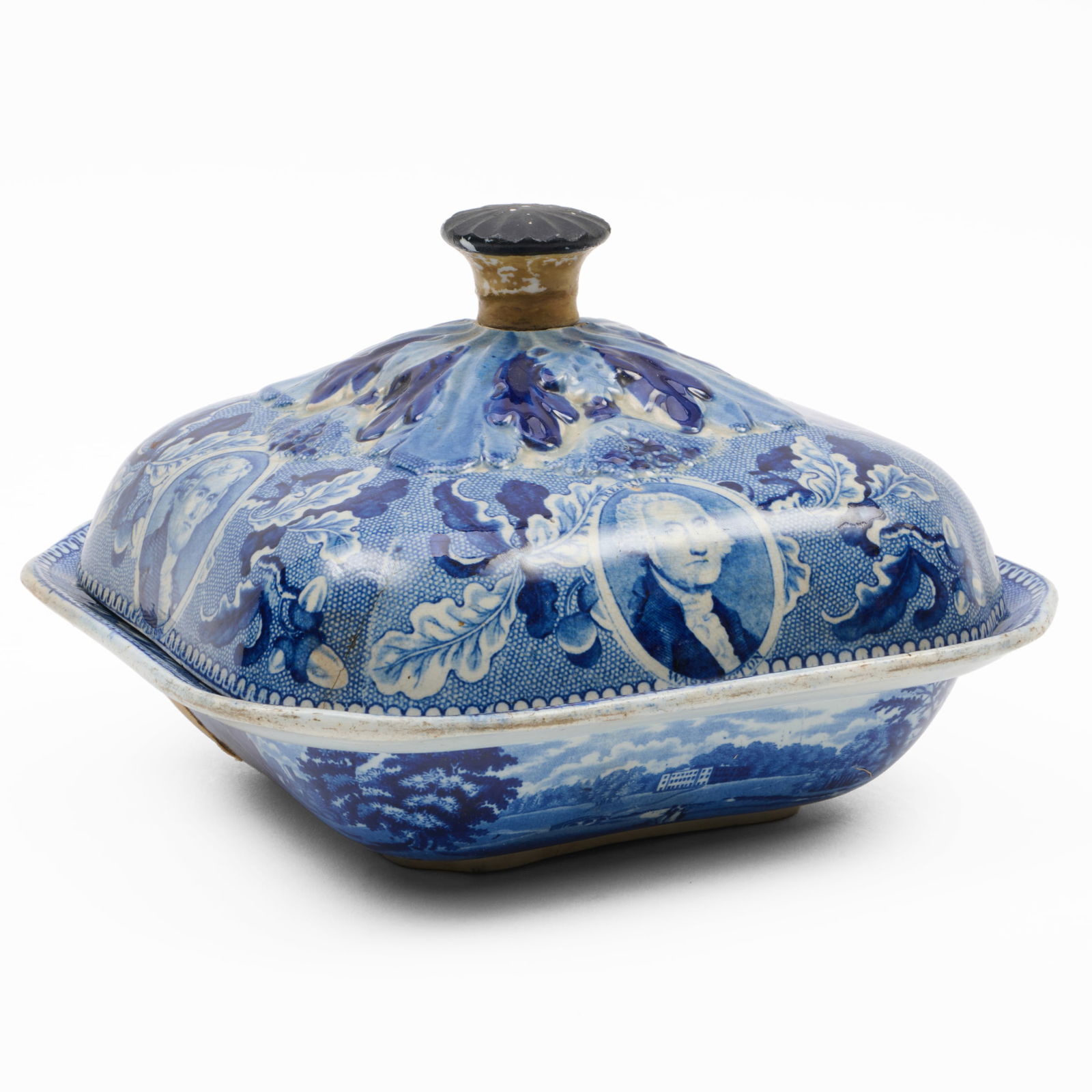 Andrew Stevenson Staffordshire 'Protestant Dutch Church, Albany' Vegetable Dish and Cover (1 of 15)