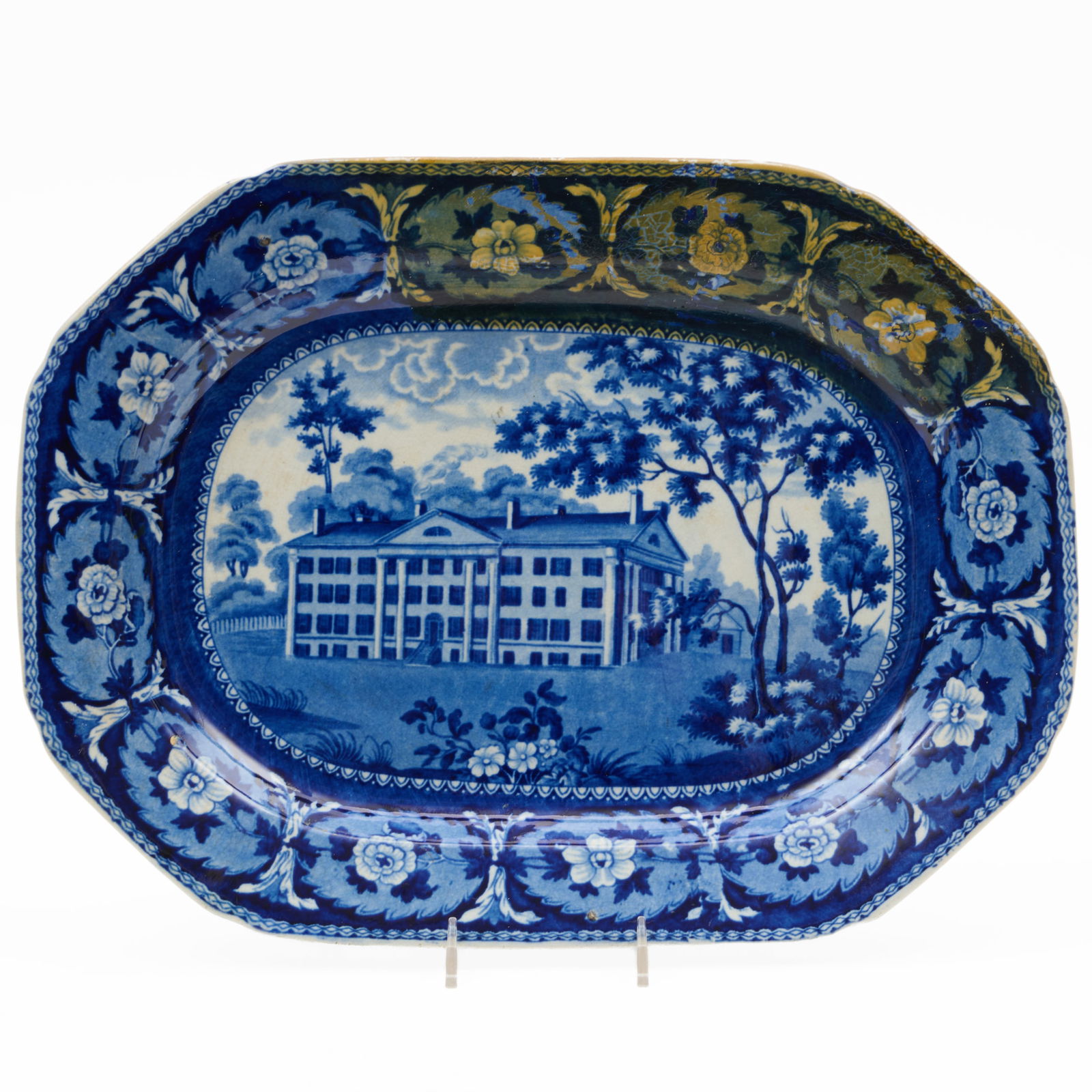 Ridgway Staffordshire Platter 'Deaf & Dumb Asylum, Hartford, Connecticut' (1 of 4)