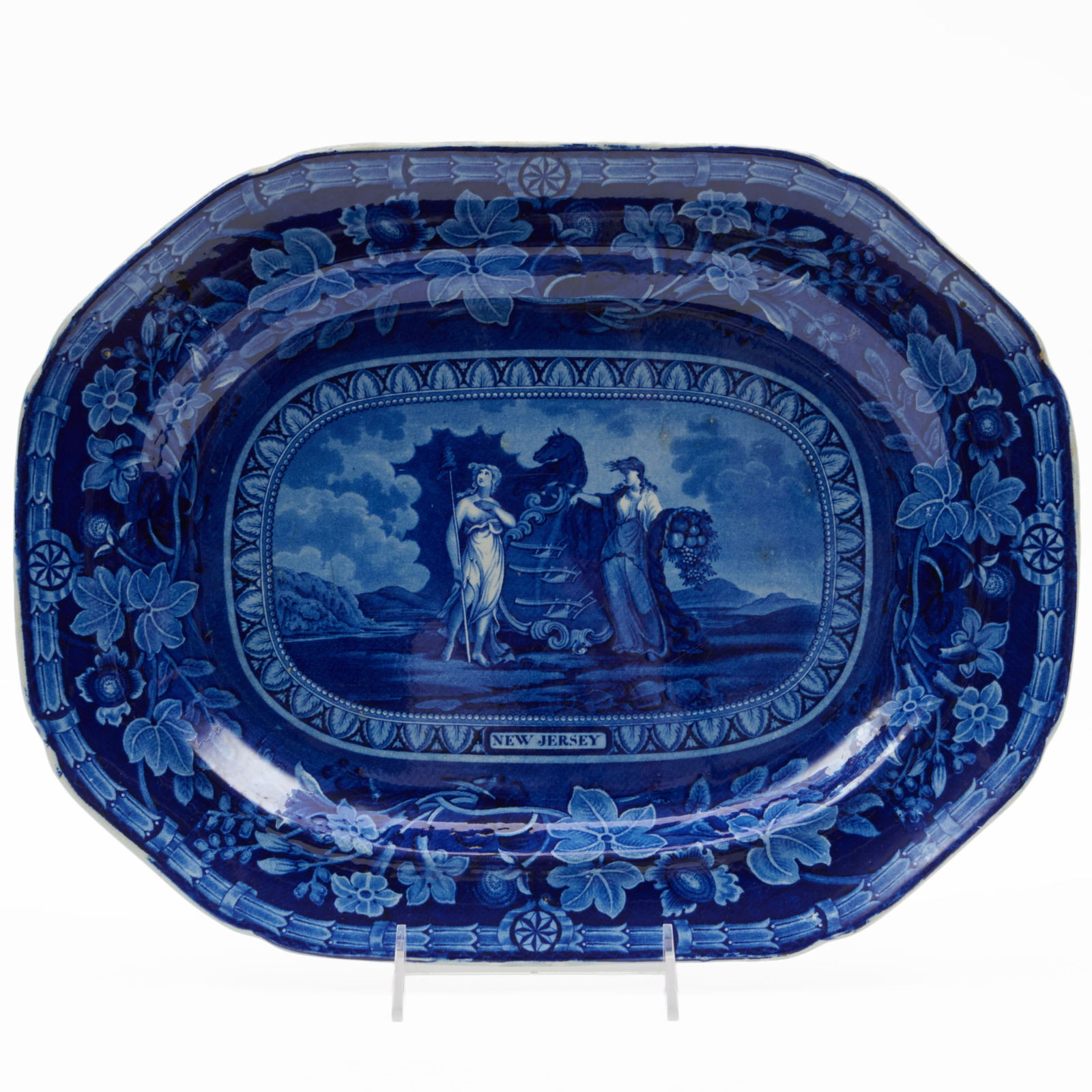 Thomas Mayer Staffordshire 'Arms of New Jersey' Platter (1 of 4)