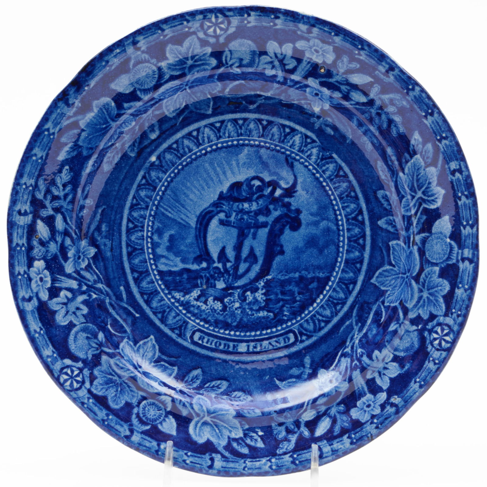 Thomas Mayer Staffordshire 'Arms of Rhode Island' Plate (1 of 4)