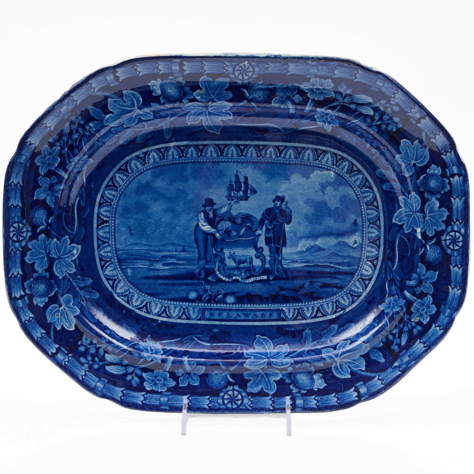 Thomas Mayer Staffordshire 'Arms of Delaware' Platter (1 of 7)