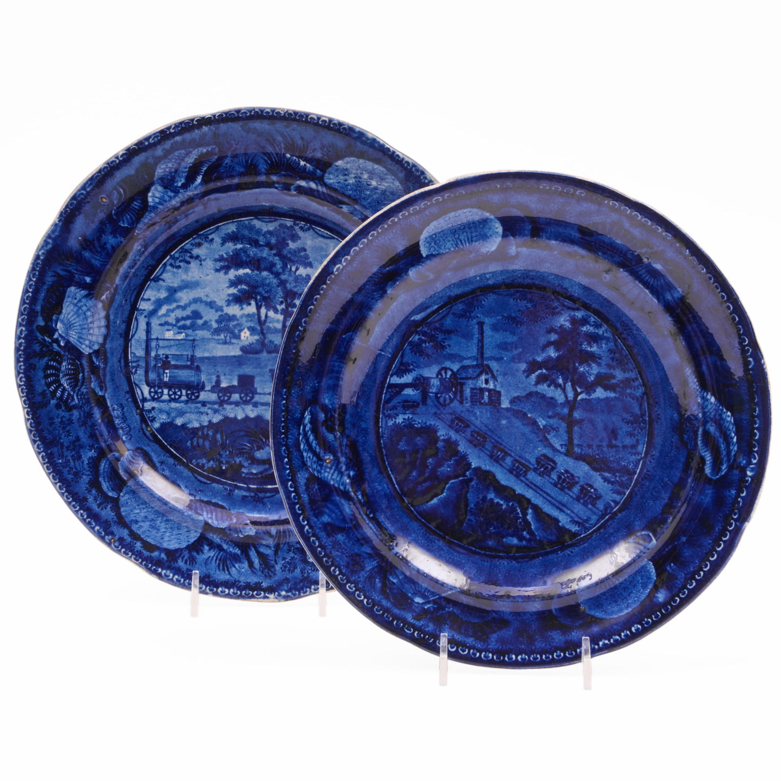 Two Enoch Wood Staffordshire 'The Baltimore and Ohio Railroad' Plates (1 of 7)