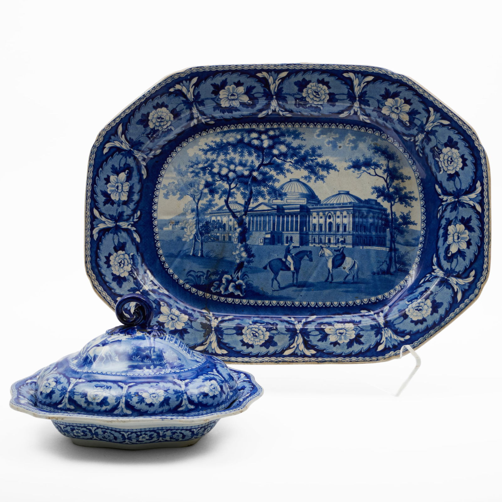 Ridgway Staffordshire Vegetable Dish and Cover and a Well-and-Tree Platter Relating to Washington, (1 of 12)