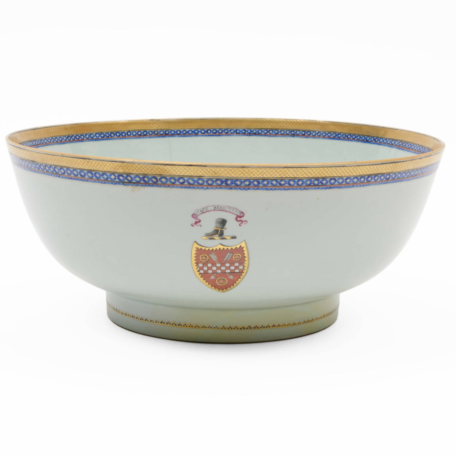 Chinese Export Armorial Porcelain Punch Bowl