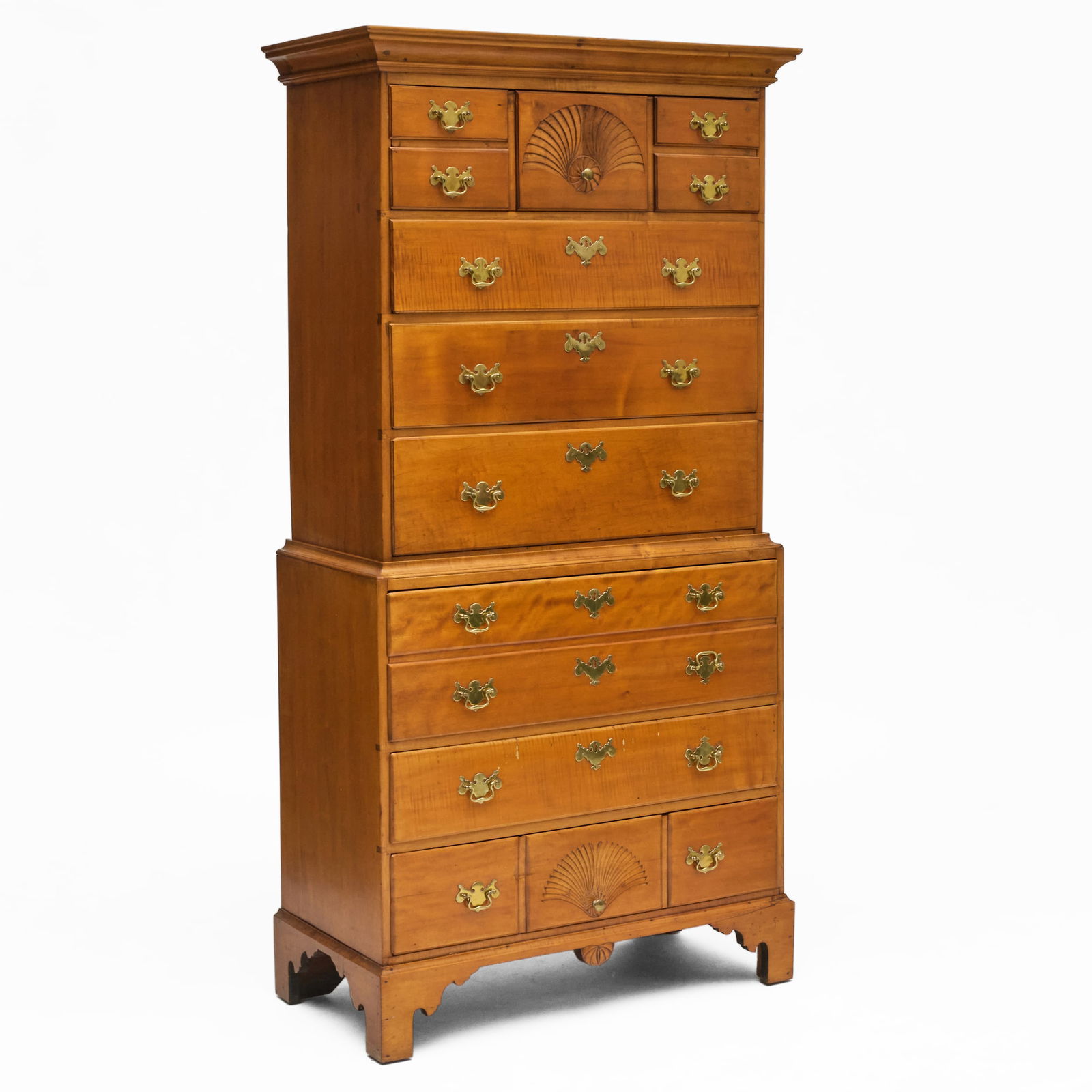 Chippendale Maple Chest on Chest, New England: Chippendale Maple Chest on Chest, New England 6 ft. 8 x 40 1/2 x 20 1/4 in. The Miller Family Collection, Pittsfield, MA.
