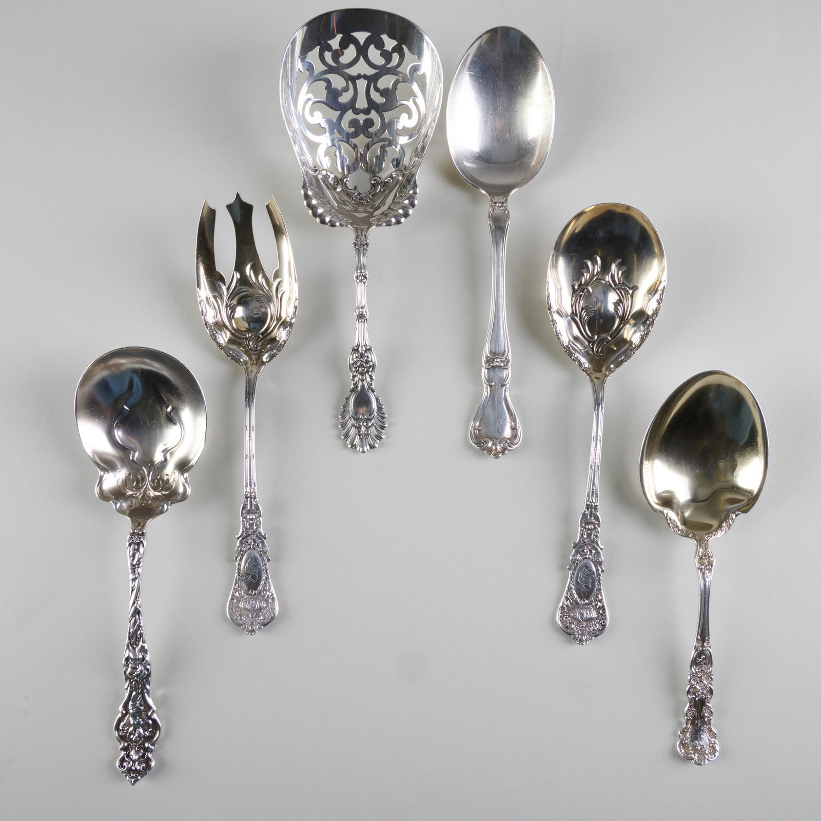 Group of Six American Silver Servers (1 of 9)