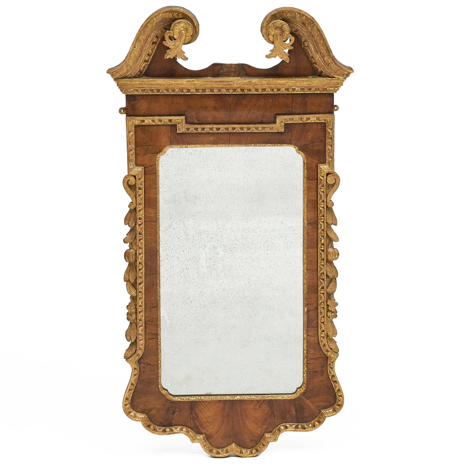 George II Walnut and Parcel-Gilt Mirror (1 of 2)