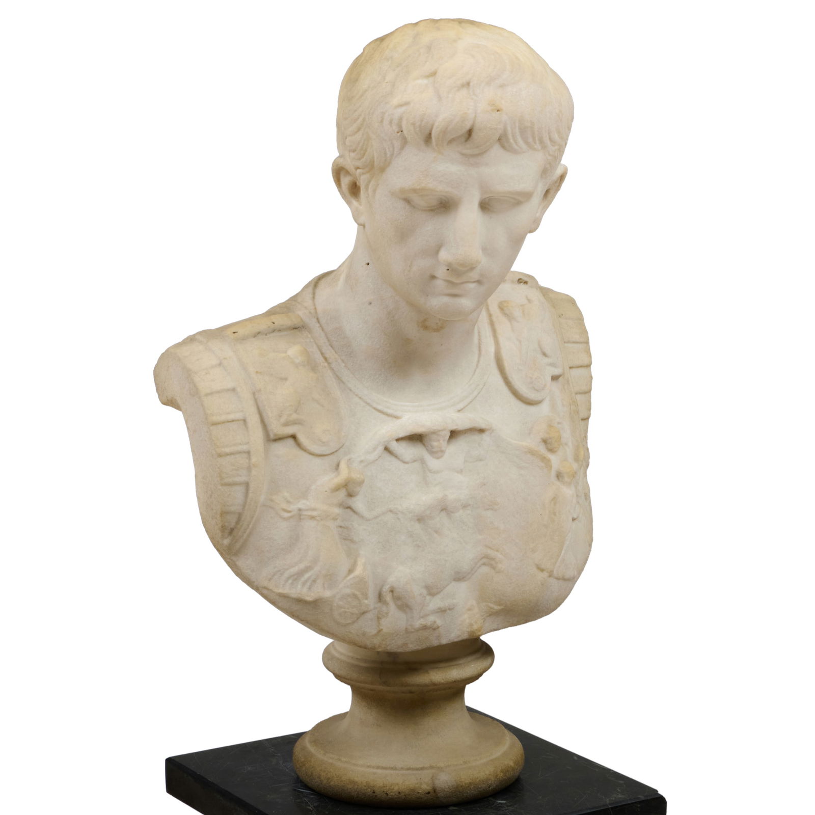 Bust of a Caesar on a Black Marble Pedestal (1 of 12)
