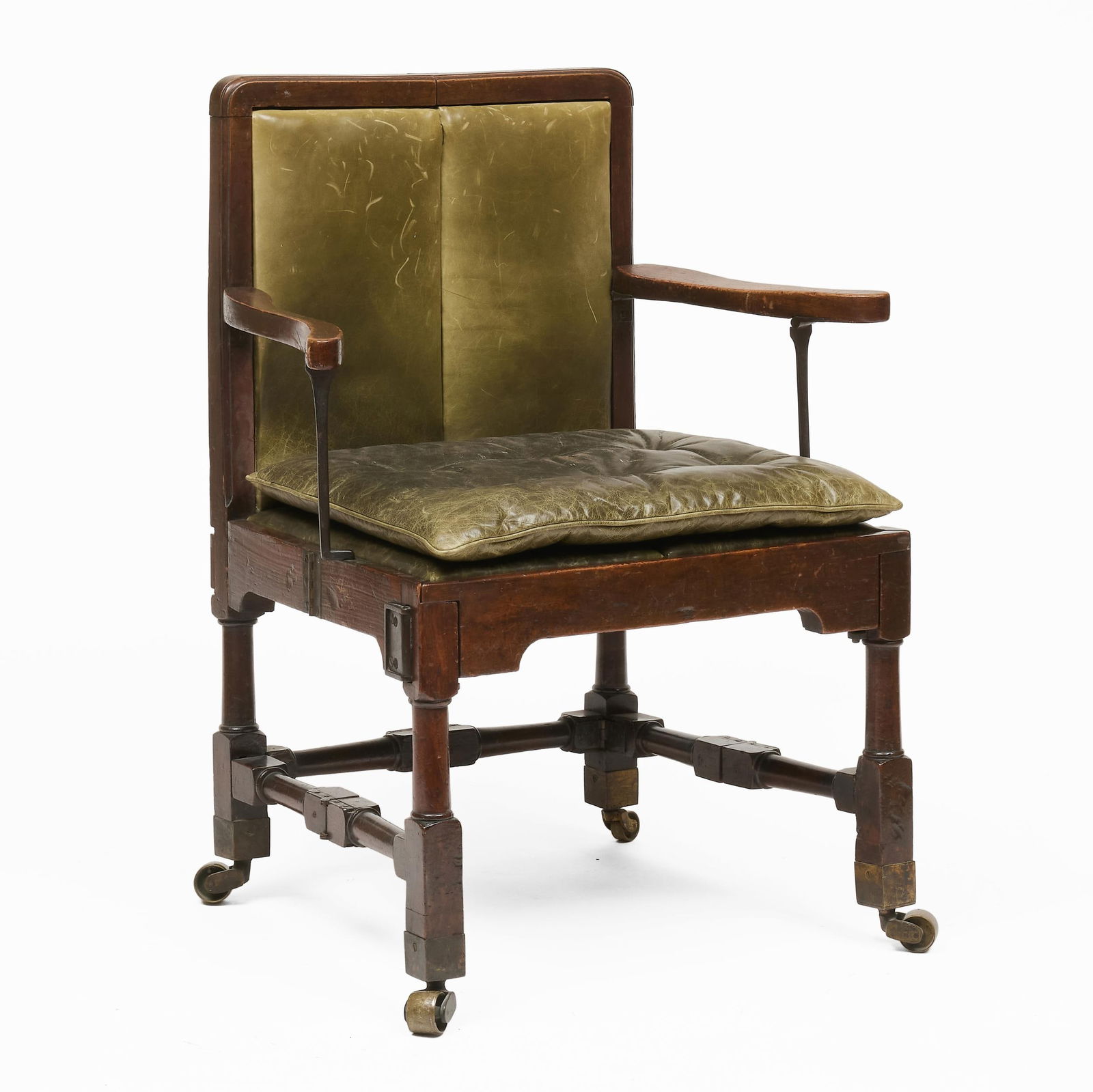 English Oak and Leather Folding Campaign Chair (1 of 7)