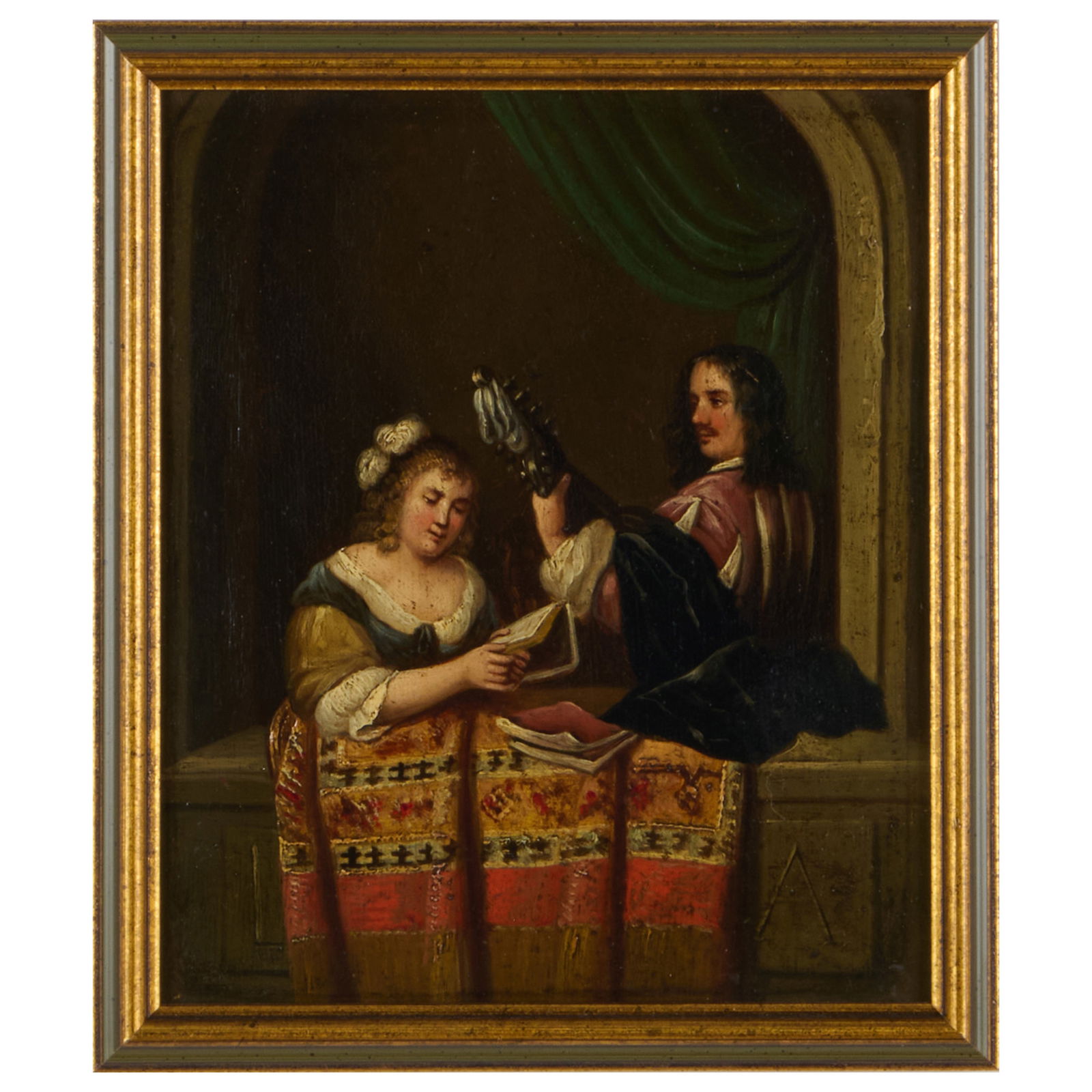 Northern European School: A Leisurely Couple; and Gentlemen Smoking (1 of 2)