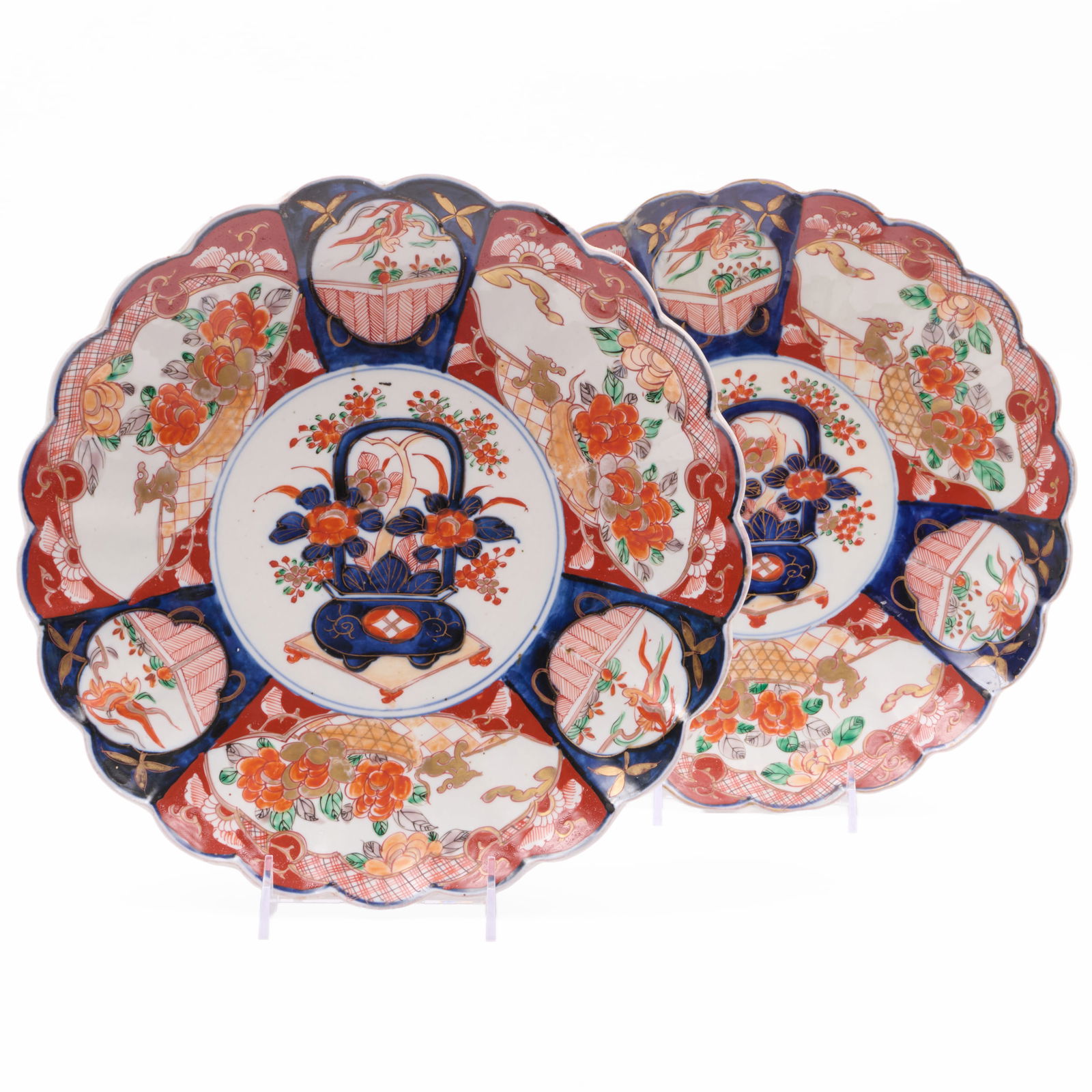 Pair of Japanese Imari Lobed Serving Dishes (1 of 3)