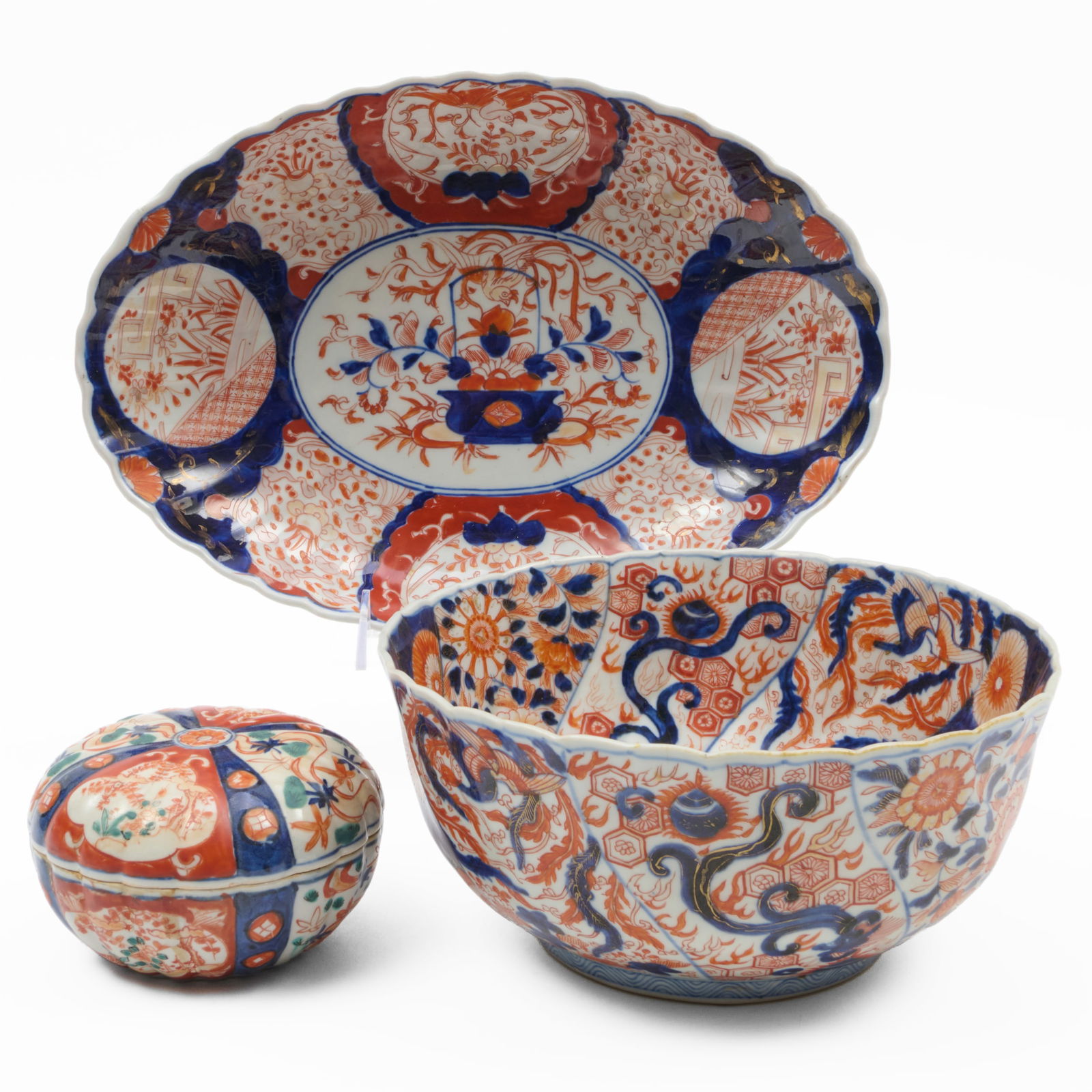 Group of Three Japanese Imari Porcelain Wares (1 of 19)