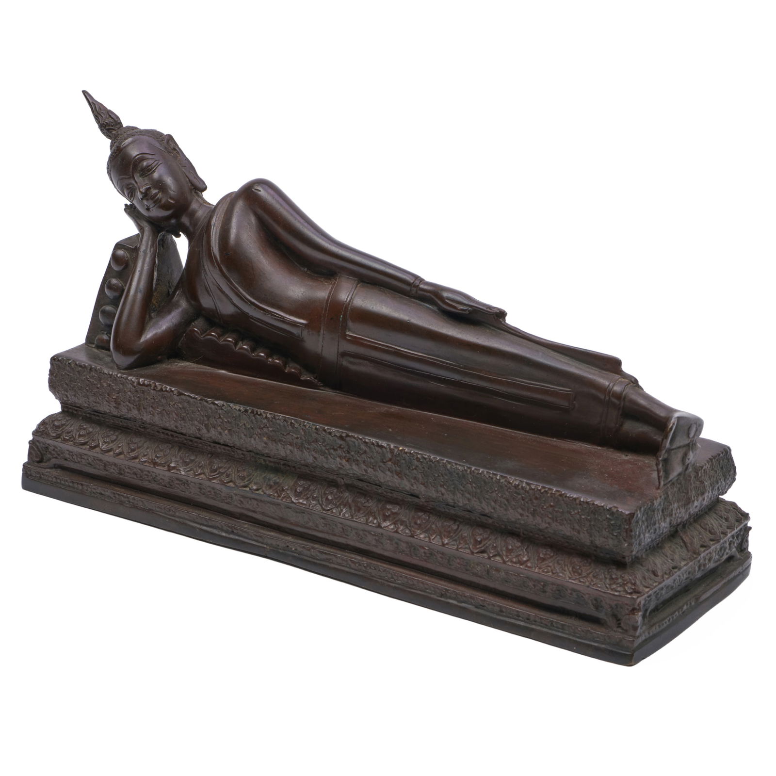 Thai Bronze Figure of a Reclining Buddha (1 of 7)