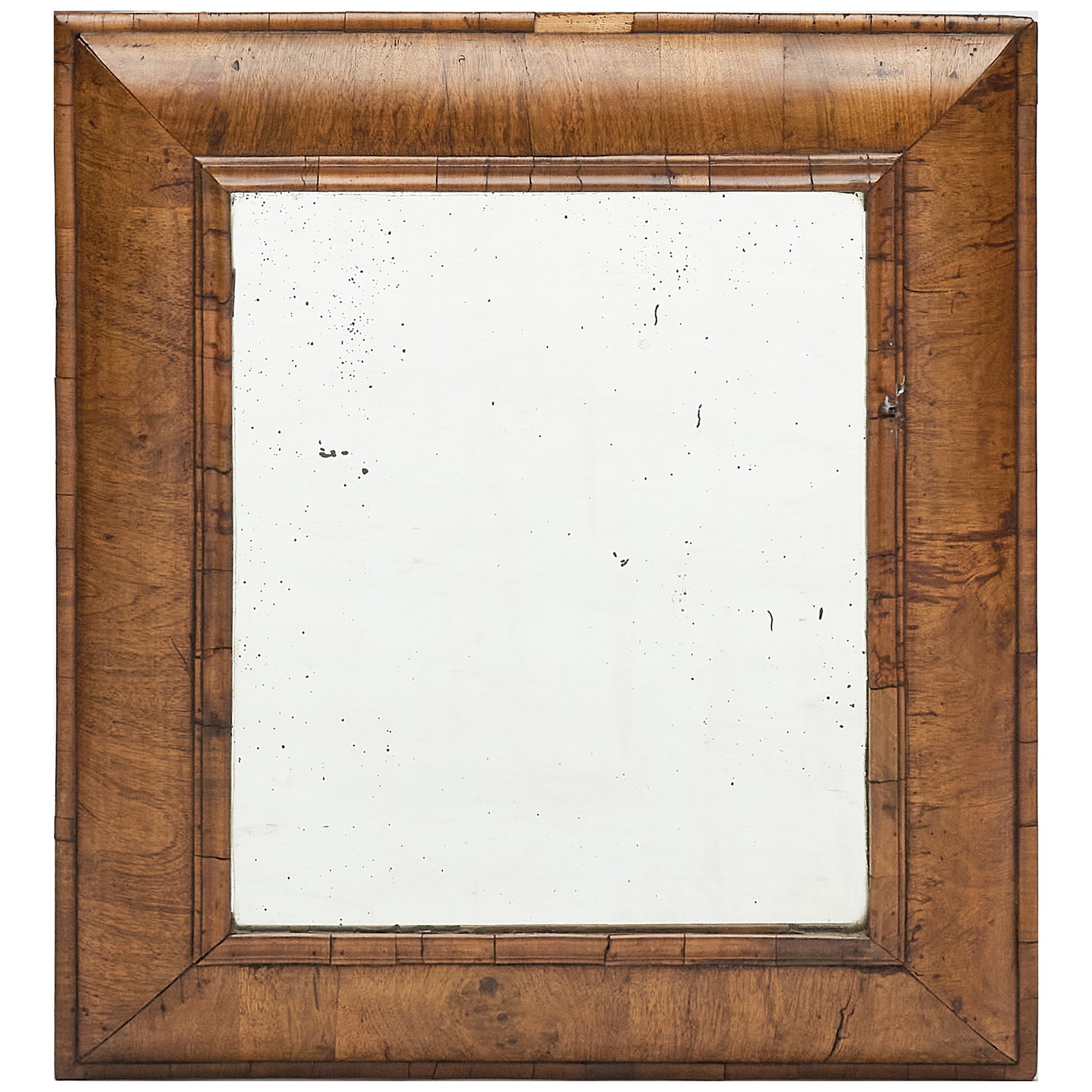 William and Mary Style Walnut Cushion Framed Mirror (1 of 2)