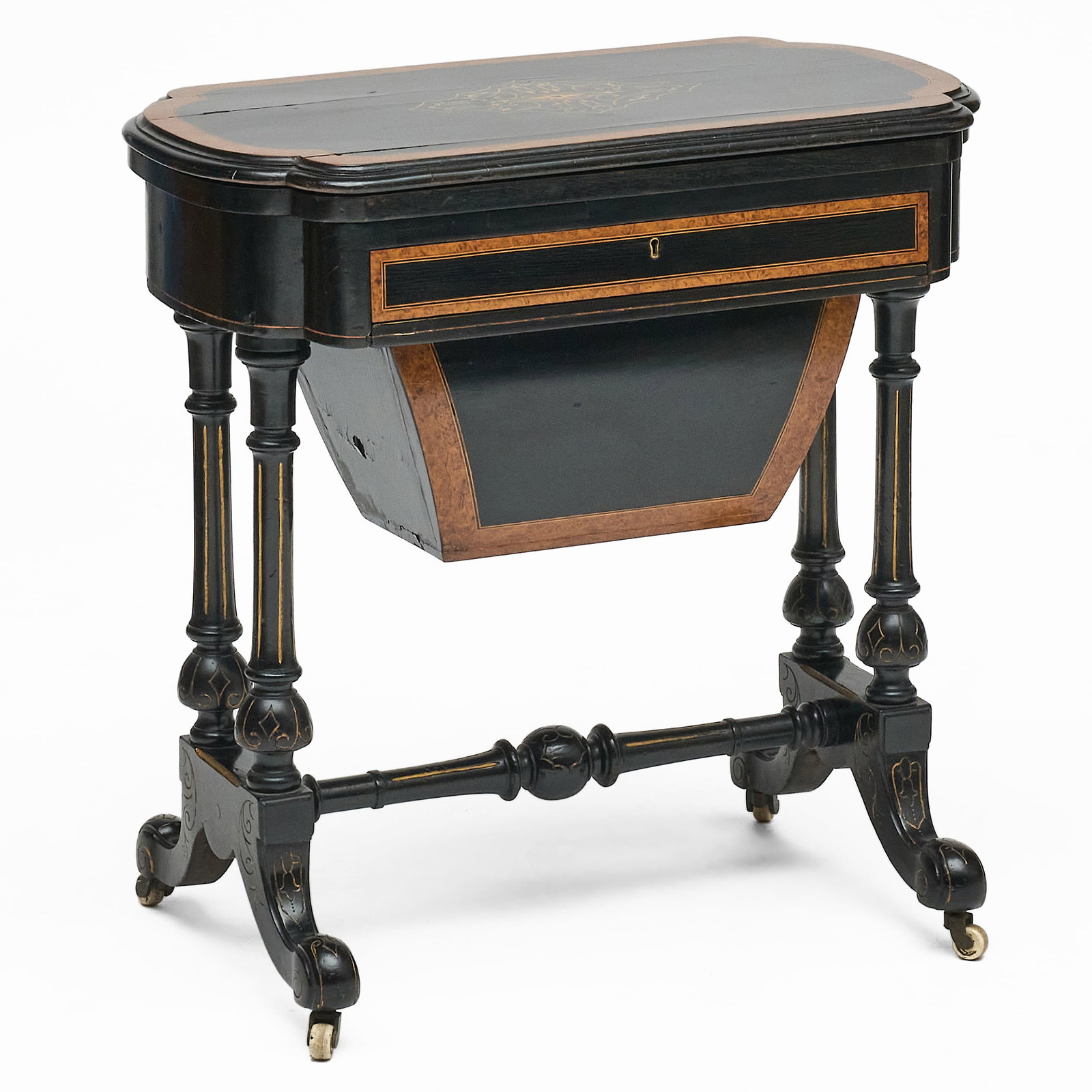 Victorian Ebonized and Inlaid Burlwood Games Table (1 of 11)
