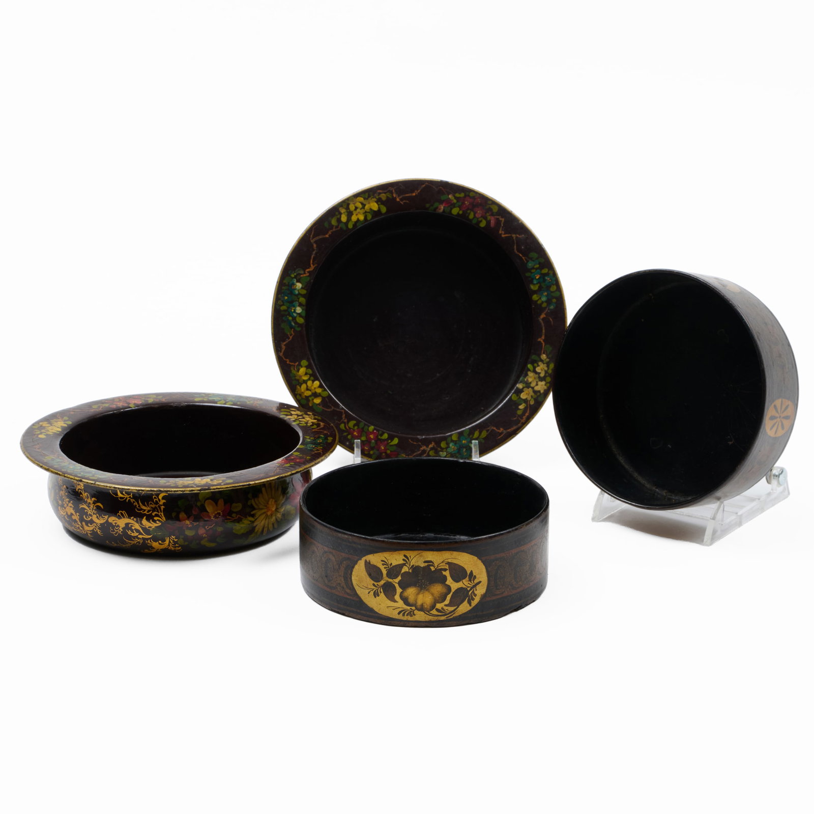 Two Pairs of Papier Mache Bottle Coasters (1 of 10)