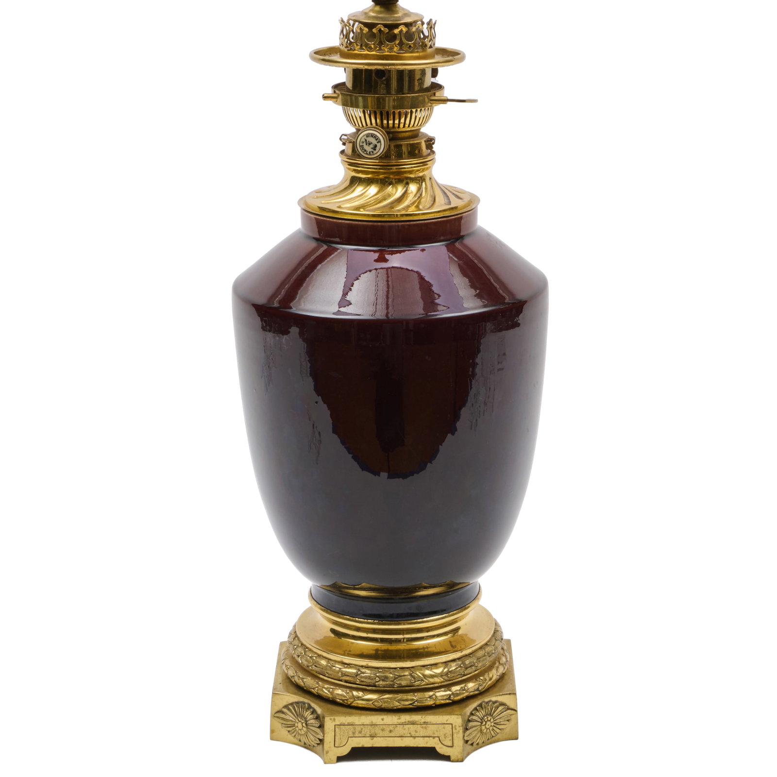 Hink's & Son's Electrified Copper Red Glazed Pottery Fluid Lamp (1 of 8)