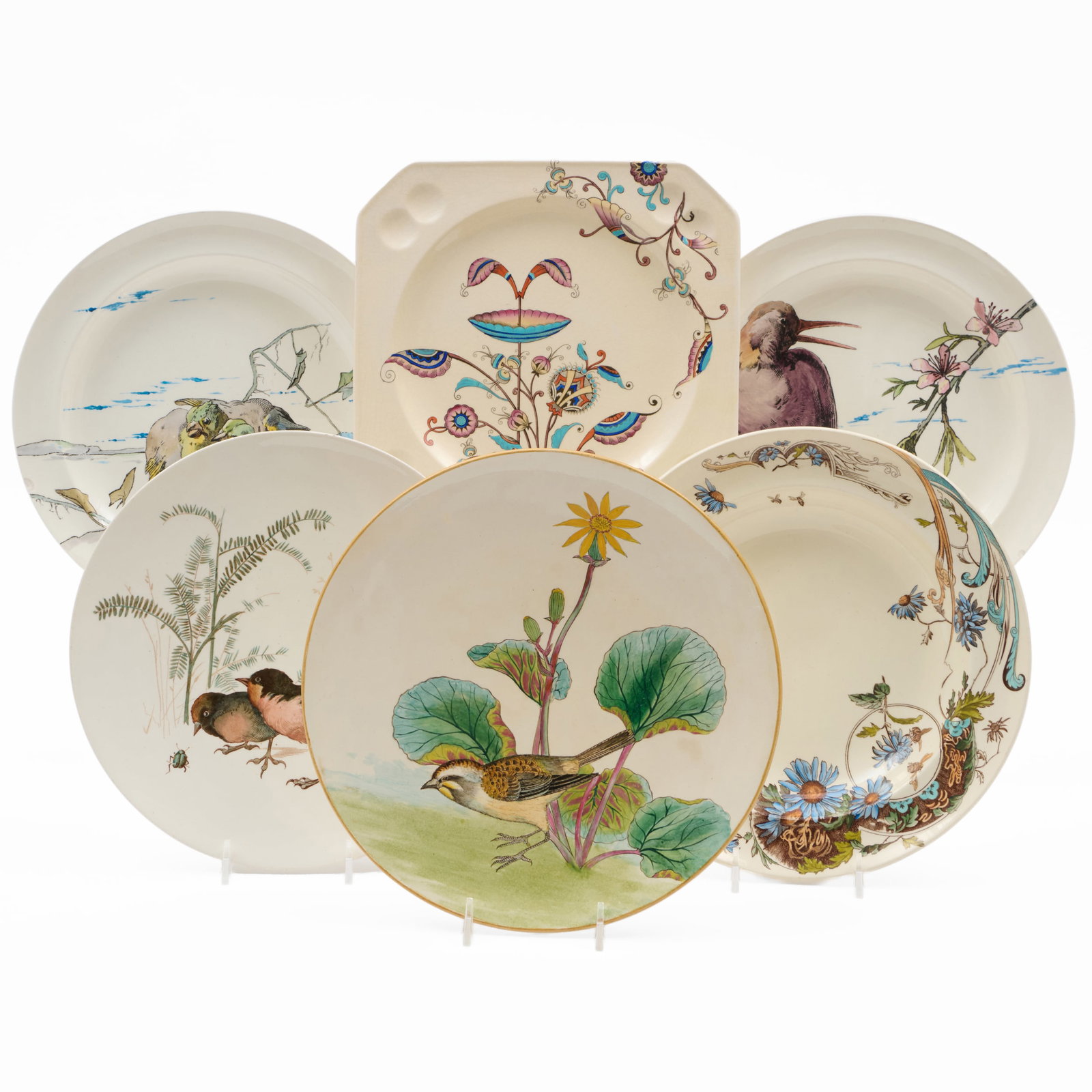 Group of Six Aesthetic Movement Porcelain Plates (1 of 15)