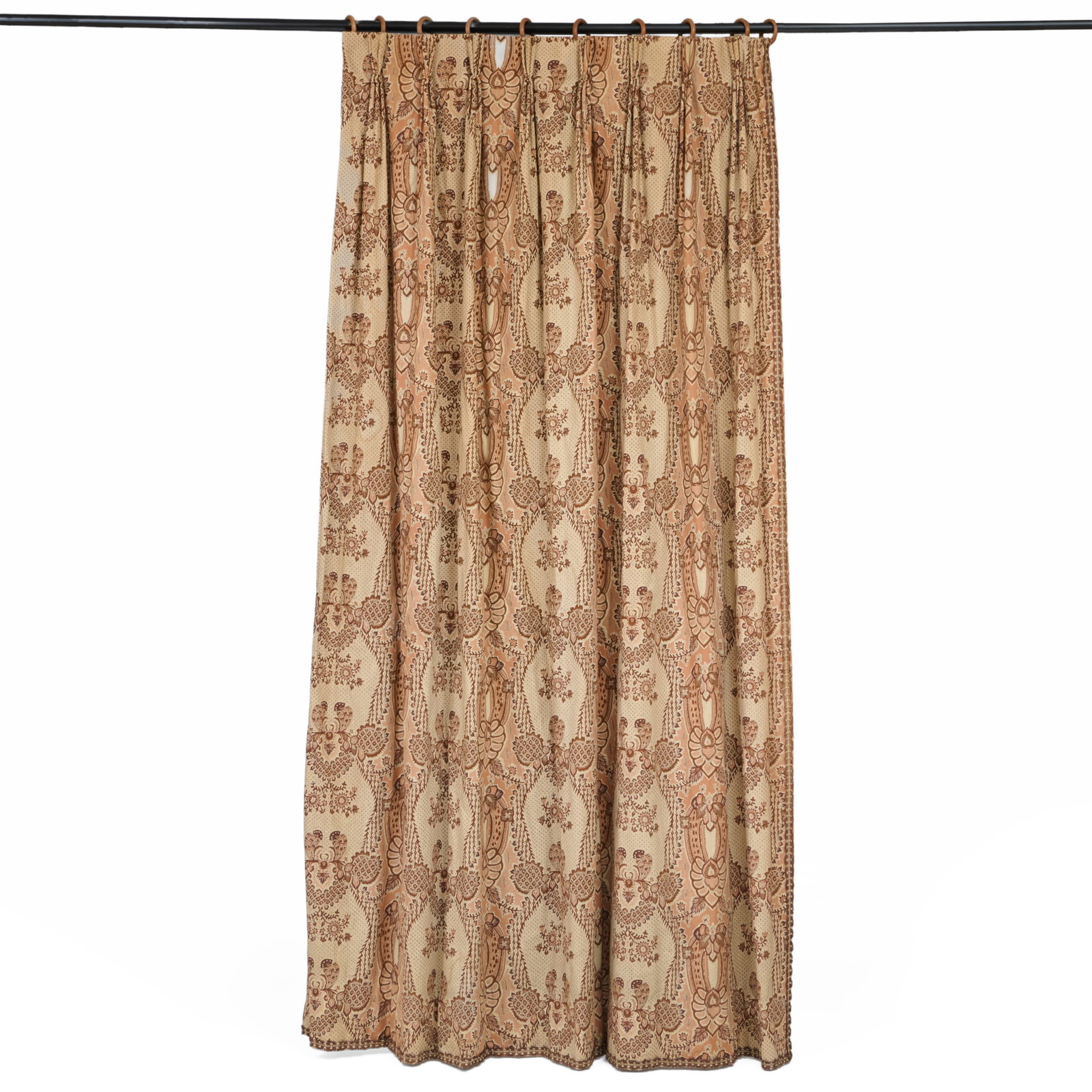 Set of Six Printed Cotton Curtains: Set of Six Printed Cotton Curtains