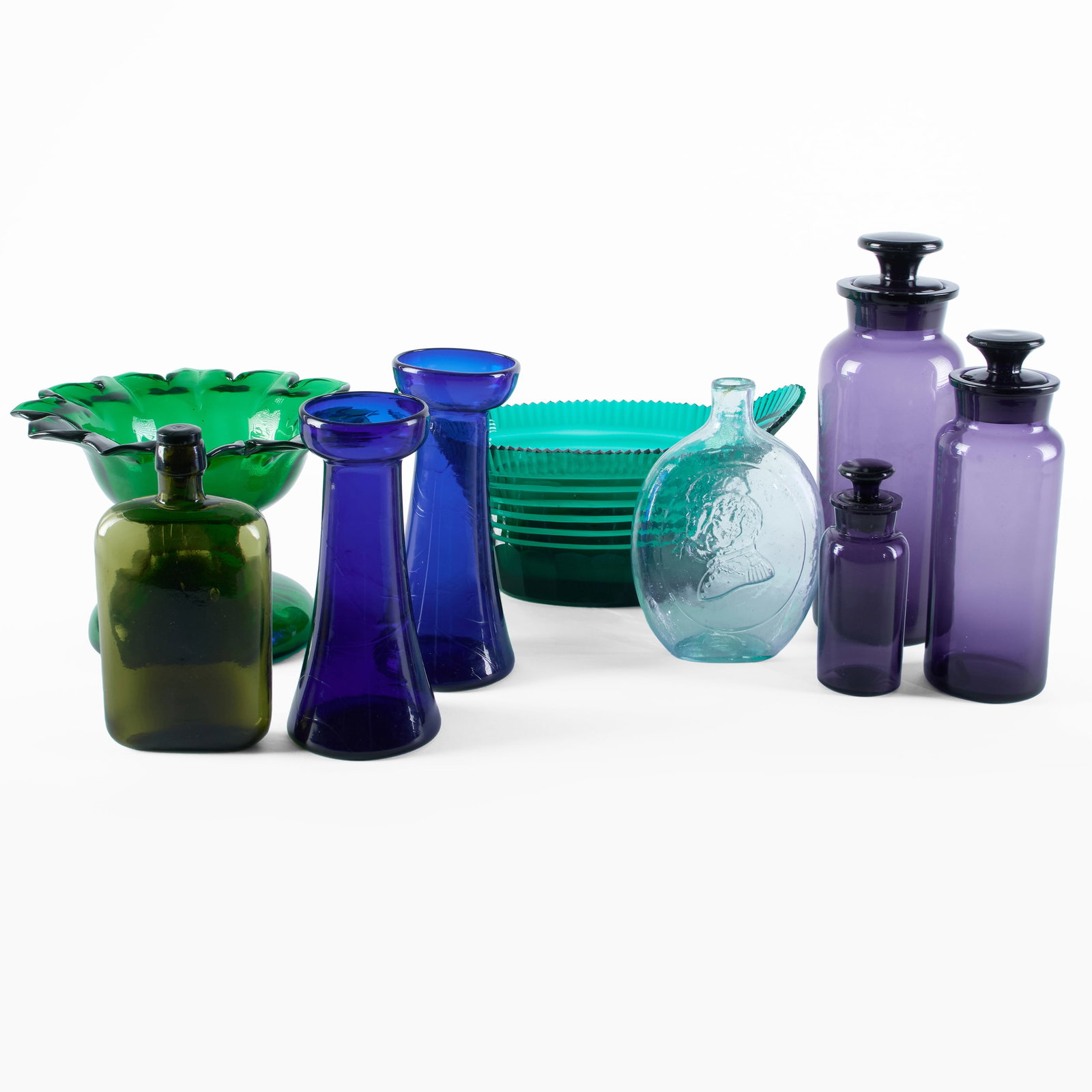 Group of Colored Glass Wares (1 of 13)