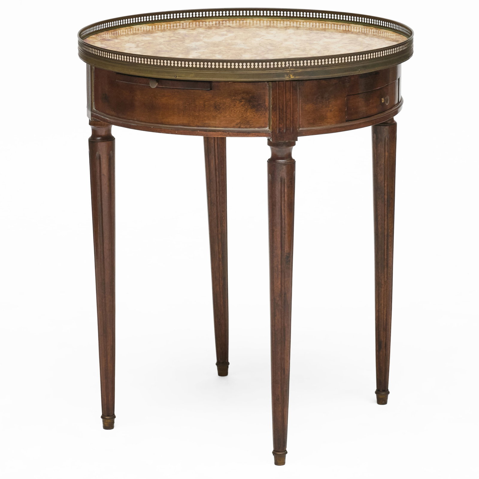 Louis XVI StyleBrass-Mounted Mahogany Bouillotte Table (1 of 9)