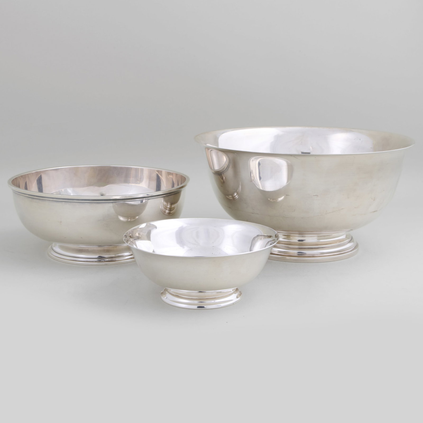 Three American Silver Revere Style Bowls (1 of 20)