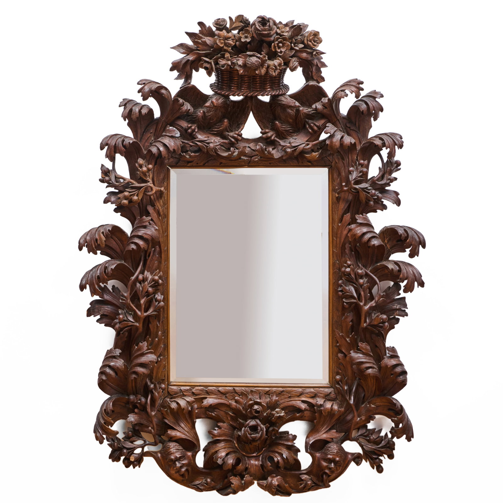 Fine Italian Baroque Carved Walnut Mirror (1 of 20)