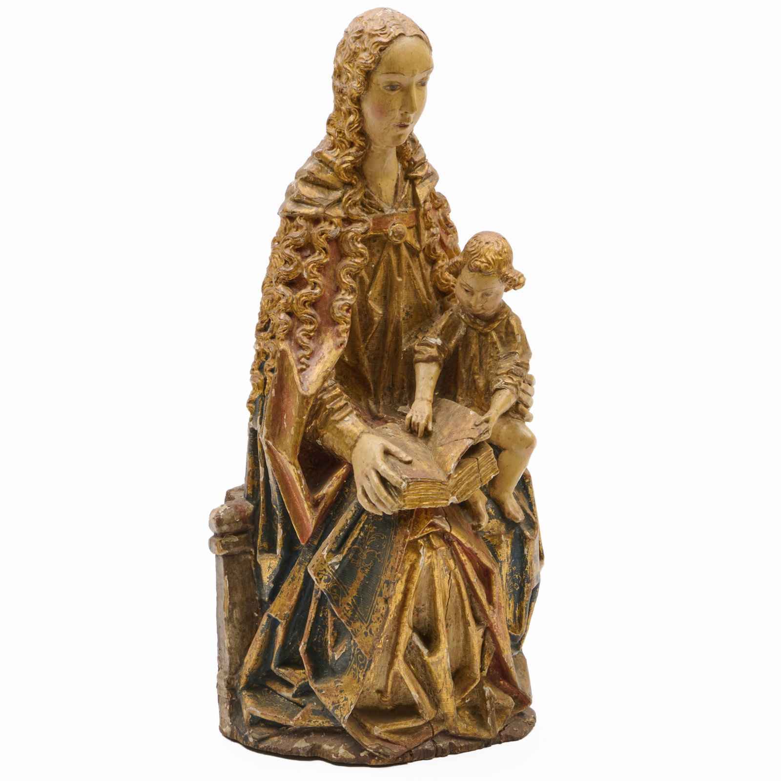 Spanish Carved Polychrome Painted and Parcel-Gilt Madonna and Child, Circle of Gil de Siloe, 16th (1 of 18)