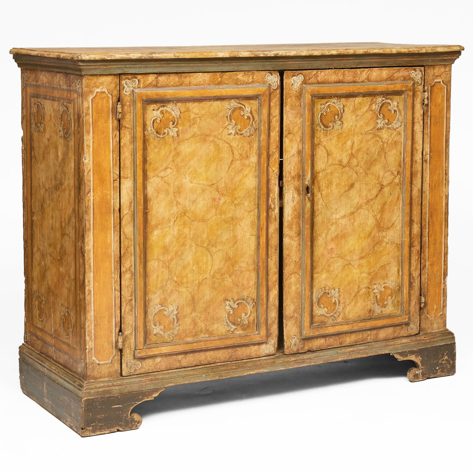 Large Italian Baroque Faux Marble Painted Cabinet (1 of 8)