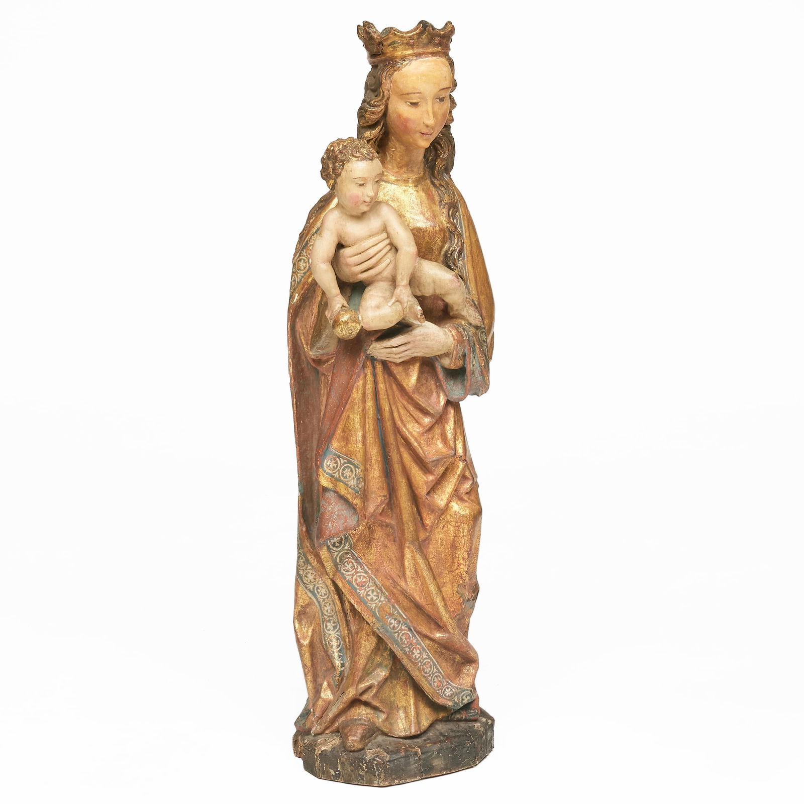 German Renaissance Polychromed Decorated and Parcel-Gilt Madonna and Child (1 of 12)