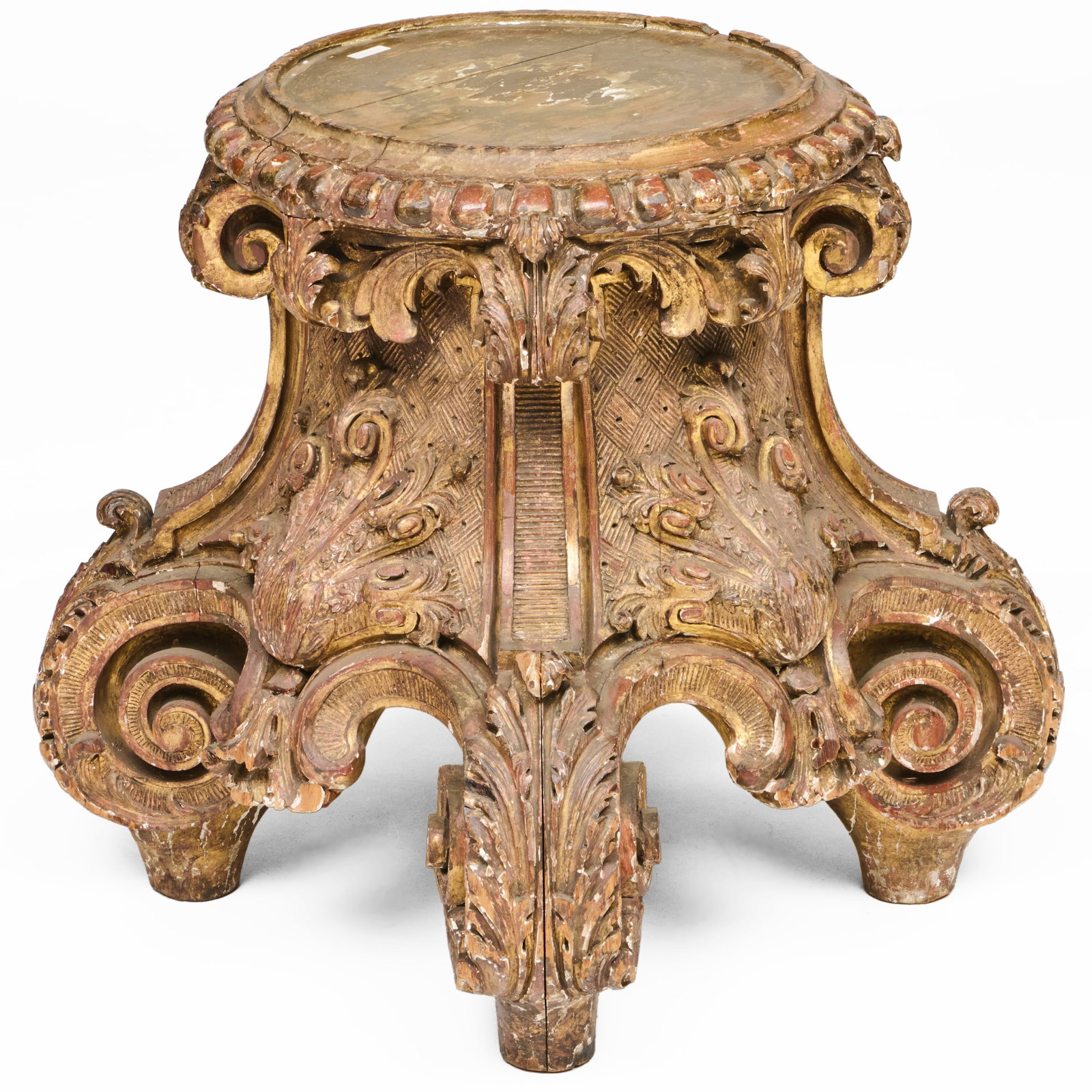 Louis XIV Carved Giltwood Vase Stand (1 of 14)