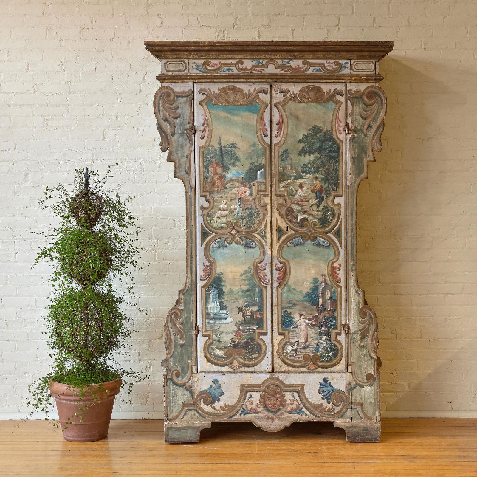 Continental Painted Pine Wardrobe, Alpine - 2