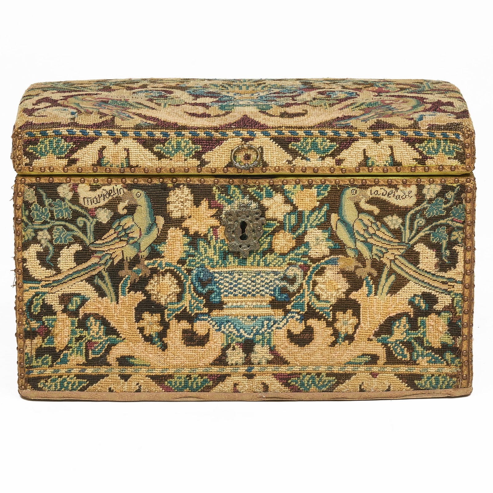 Small Needlework Covered Coffret - 2