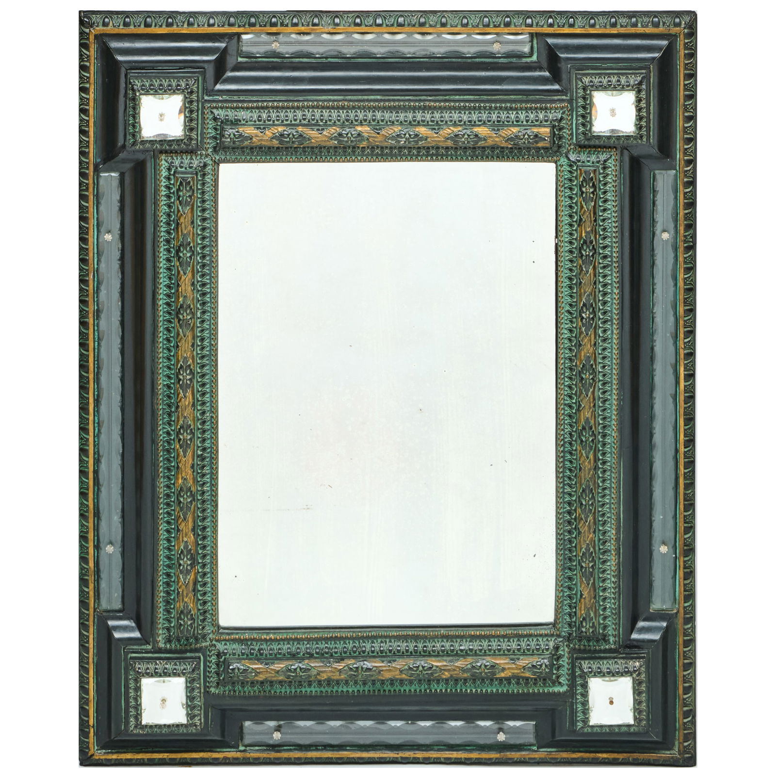 North Italian Baroque Painted and Parcel-Gilt Mirror, Probably Venetian: North Italian Baroque Painted and Parcel-Gilt Mirror, Probably Venetian47 x 39 1/2 in. Property from The Fortress in Troy, NY.