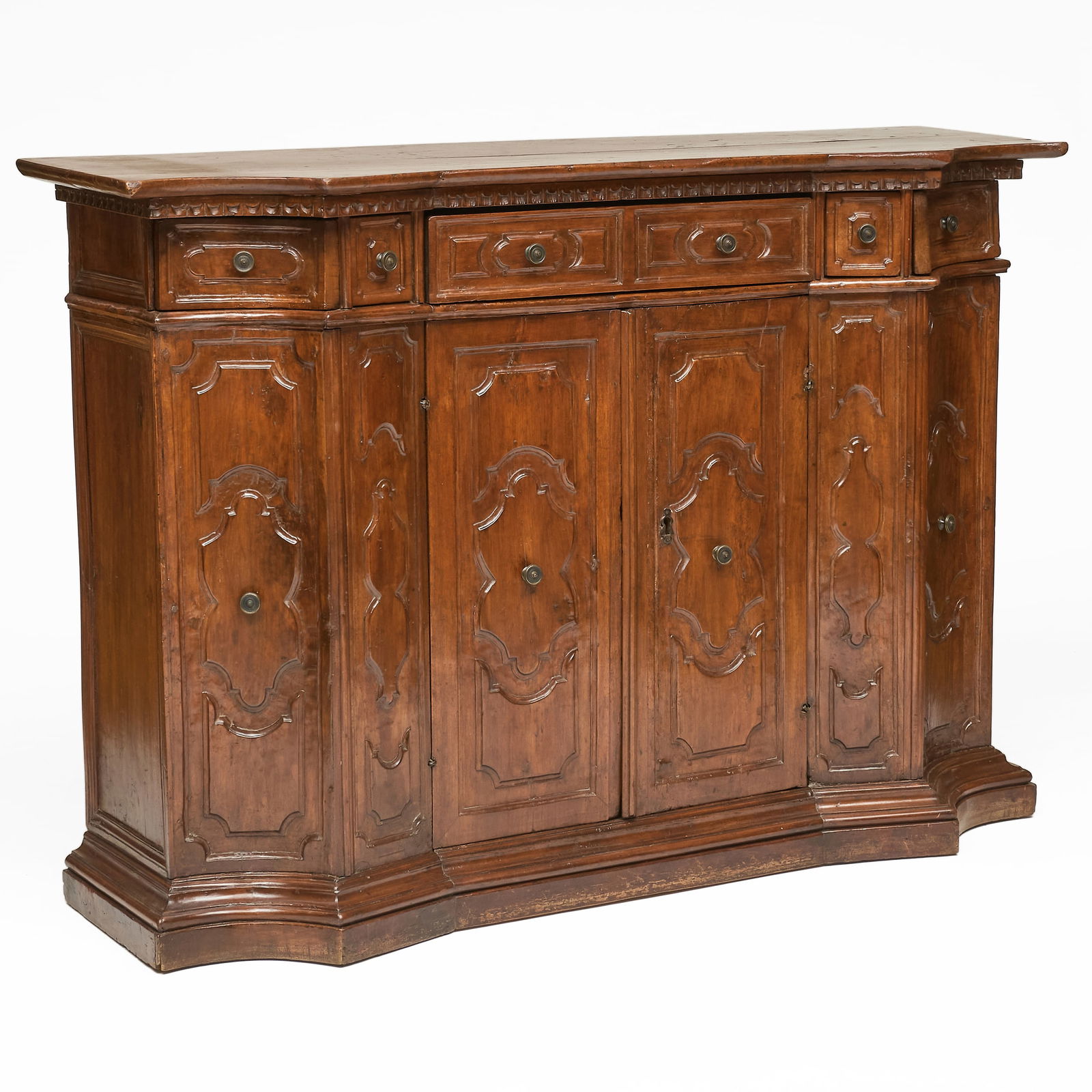 Italian Baroque Carved Walnut Credenza, Venetian (1 of 10)