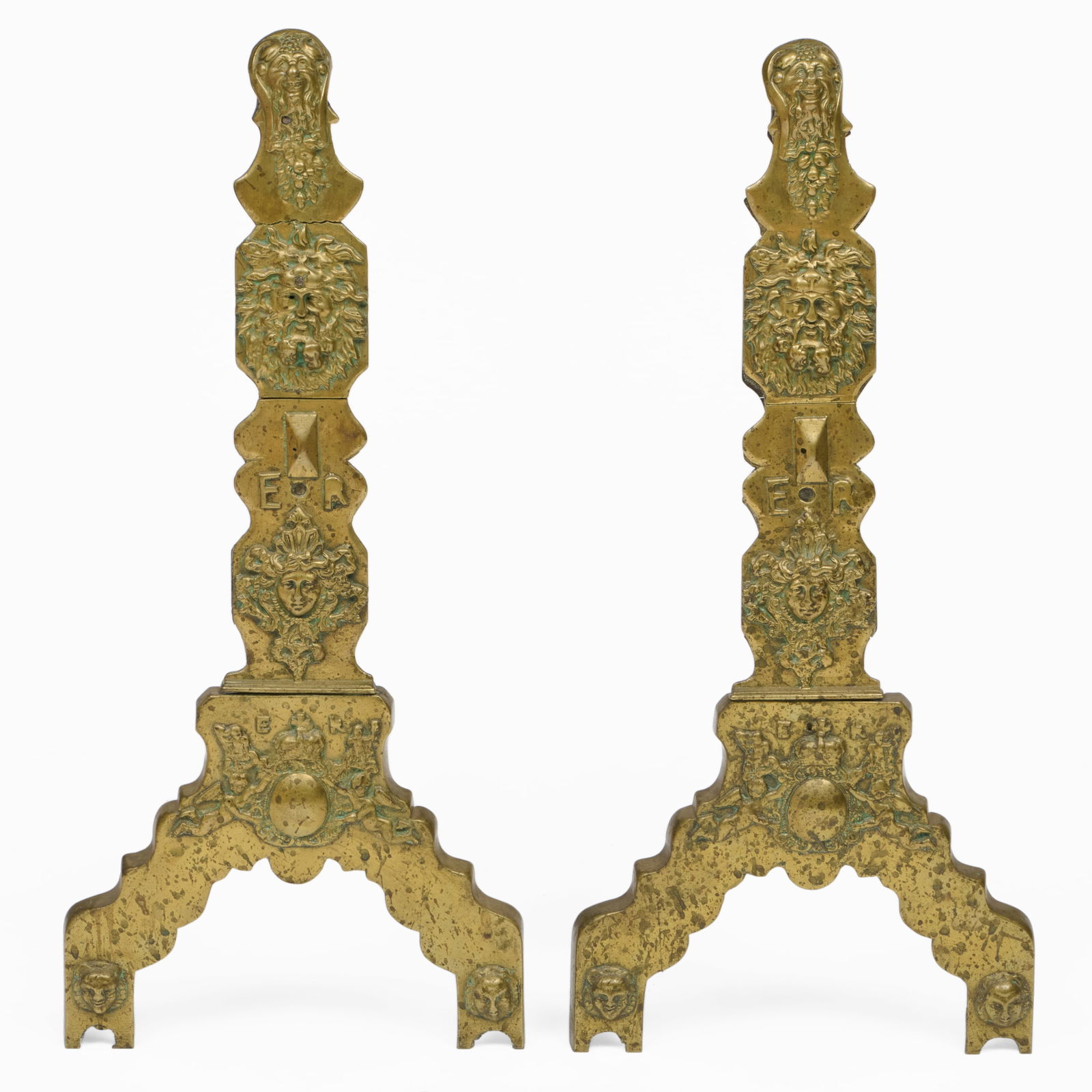 Pair of Renaissance Brass Andirons (1 of 16)