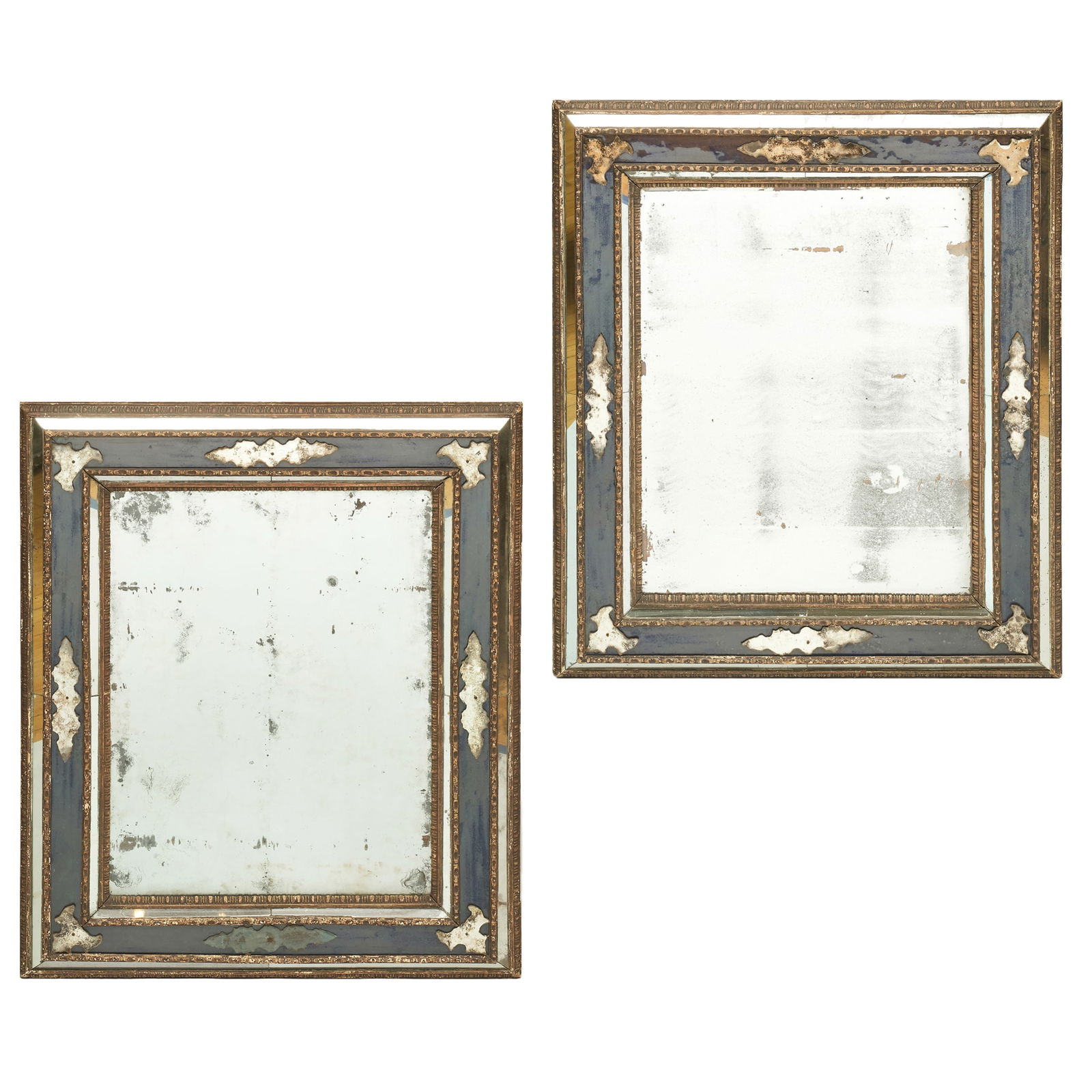 Near Pair of Venetian Cobalt Glass and Parcel-Gilt Mirrors (1 of 5)