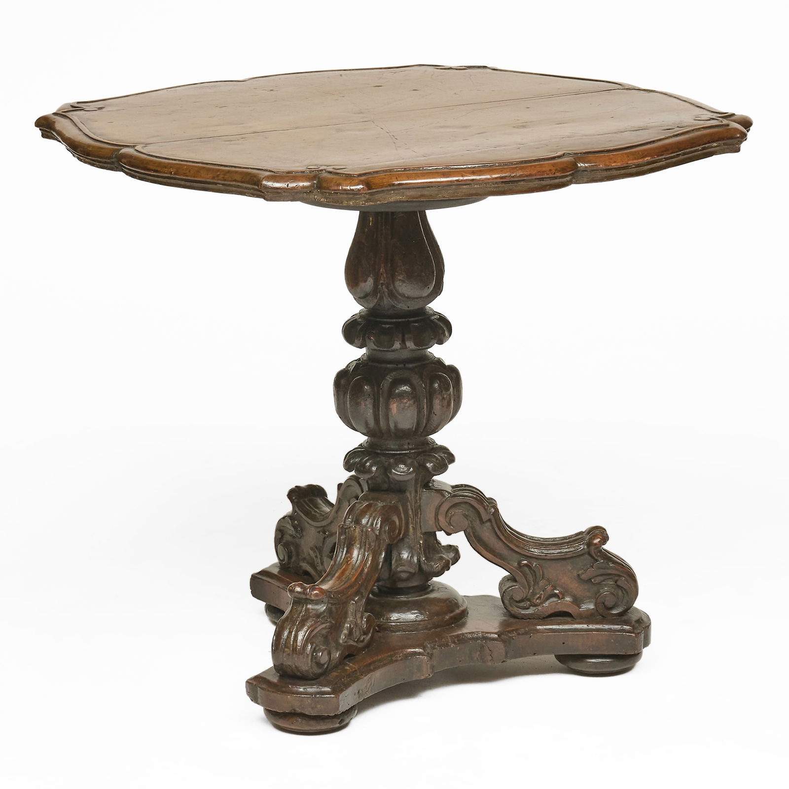 Italian Baroque Carved Walnut Side Table (1 of 8)