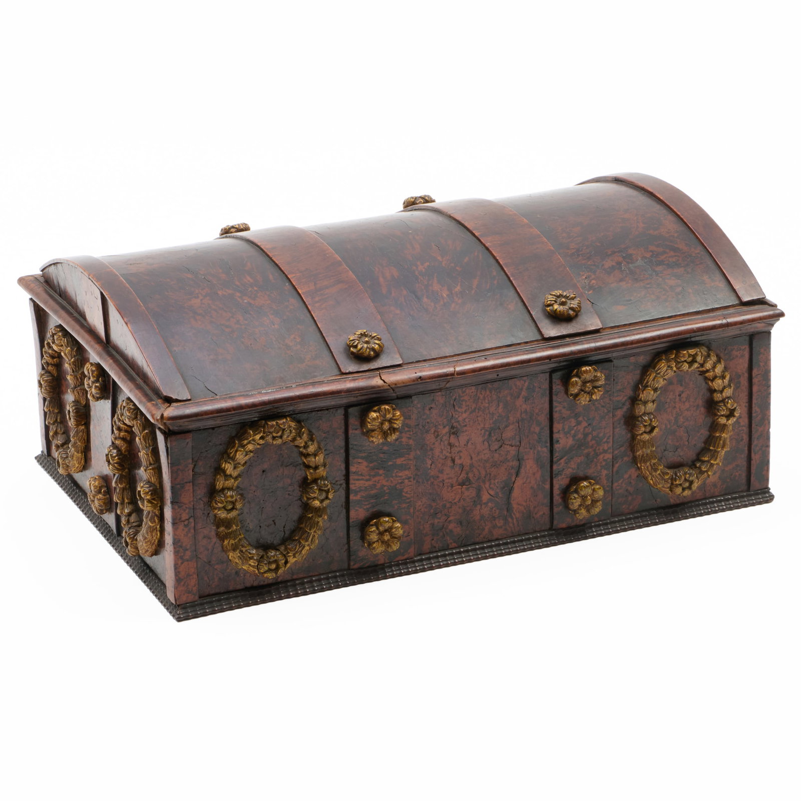 Dutch Burl Birch, Oak and Parcel-Gilt Domed Casket, possibly Flemish (1 of 12)