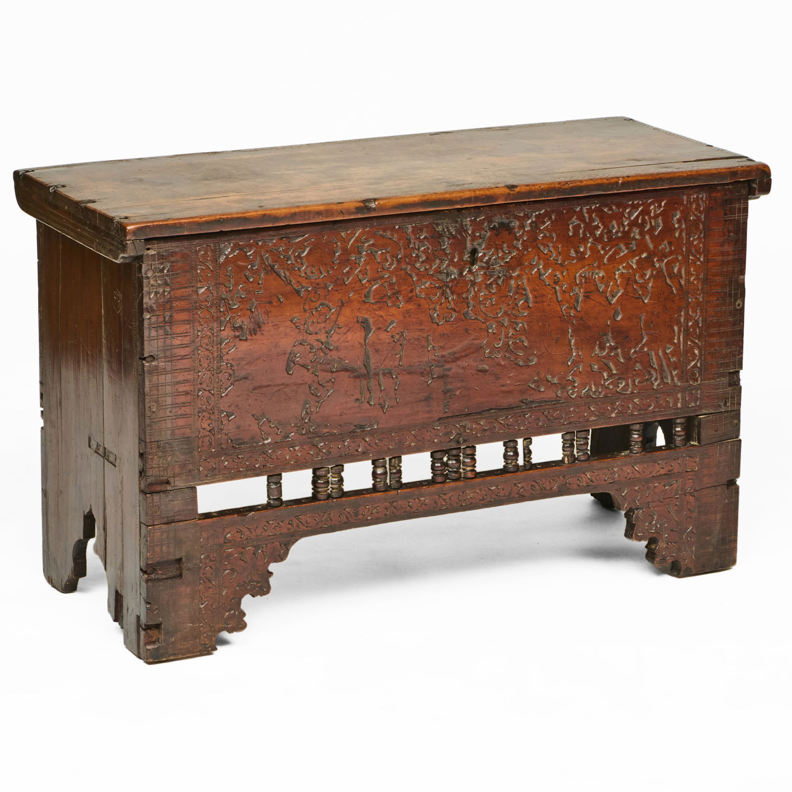 Italian Baroque Chip Carved Cedar Chest, Initialed 'FB' (1 of 17)